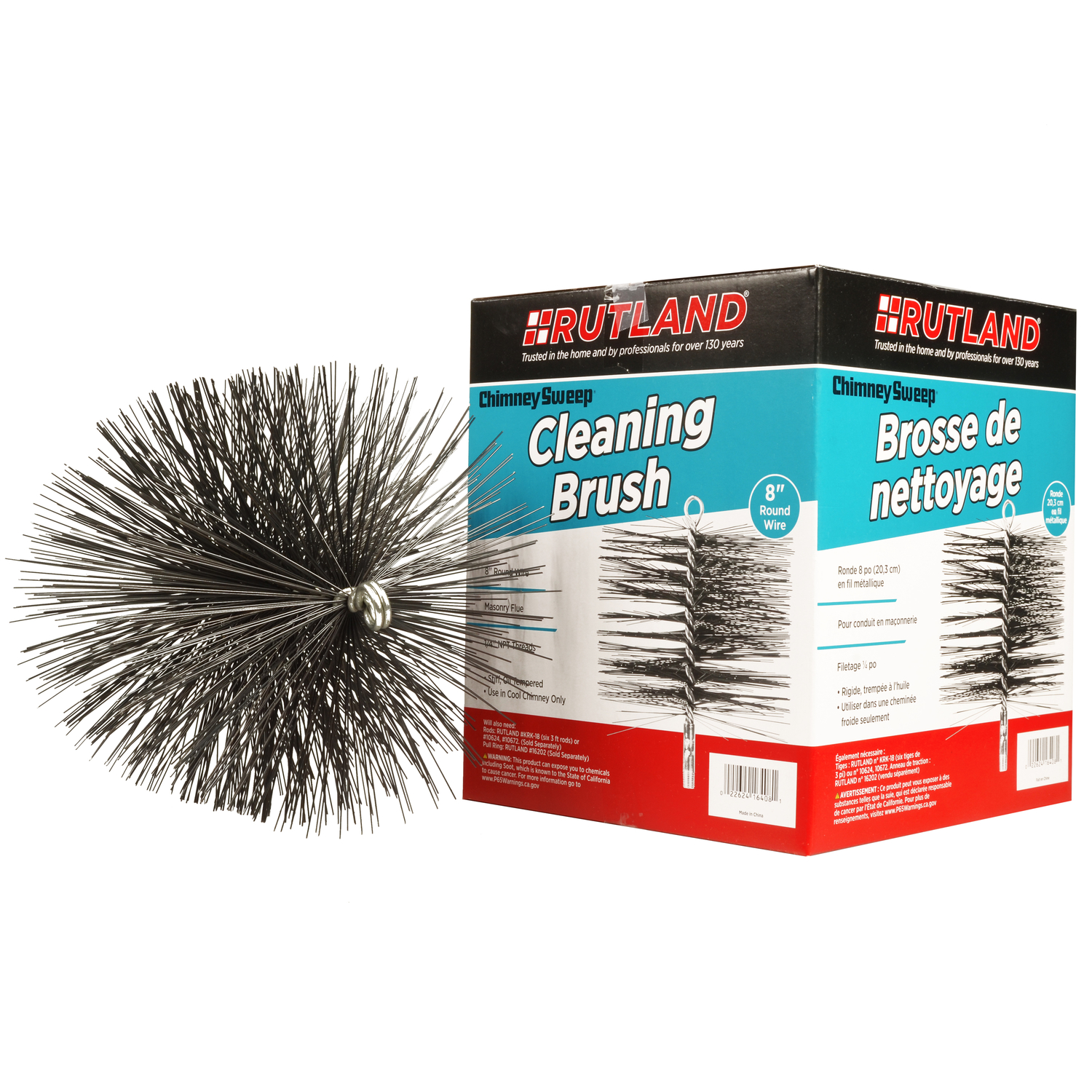 Rutland Chimney Sweep 6 in. Round Oil Tempered Chimney Brush - Jamoozus