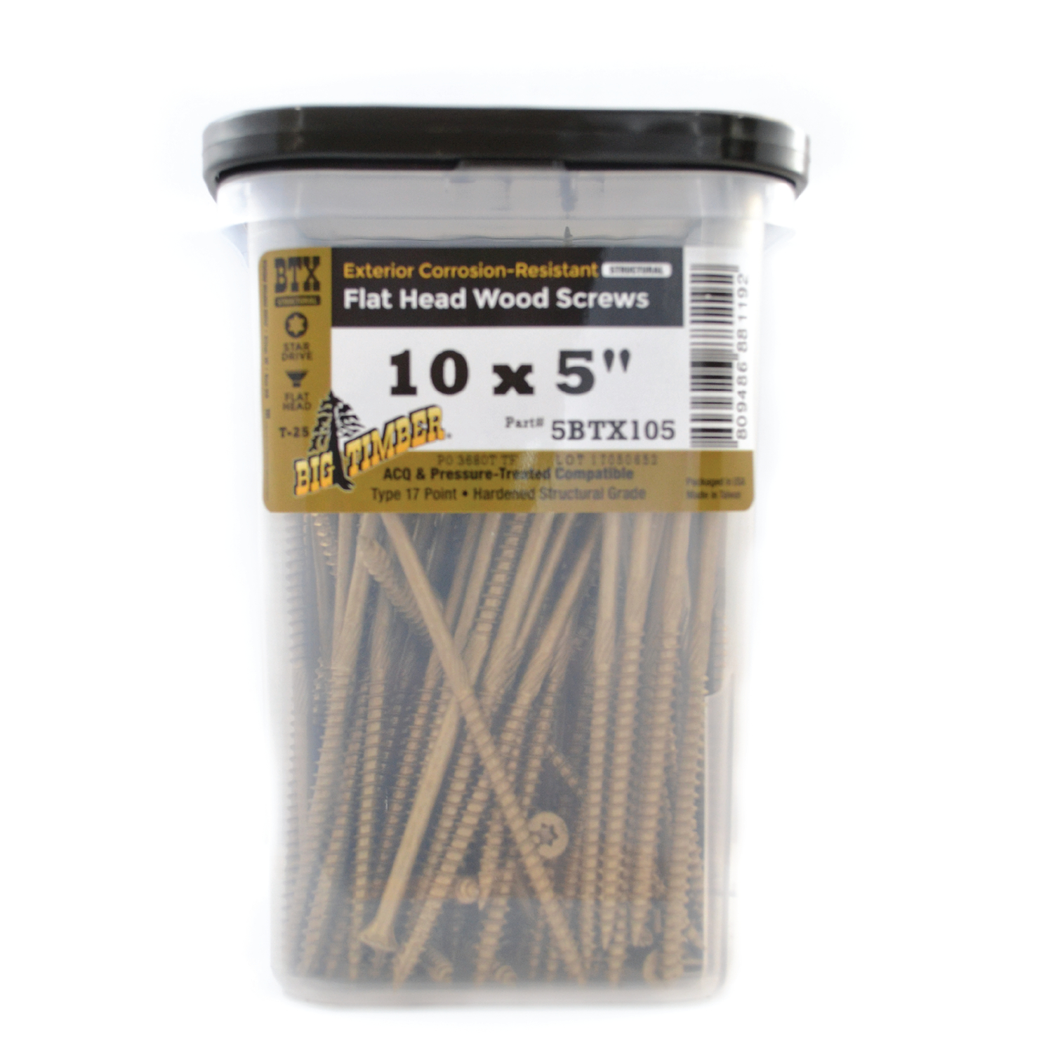 Big Timber No. 10 X 5 in. L Star Bronze Wood Screws 5 lb 185 pk - Jamoozus