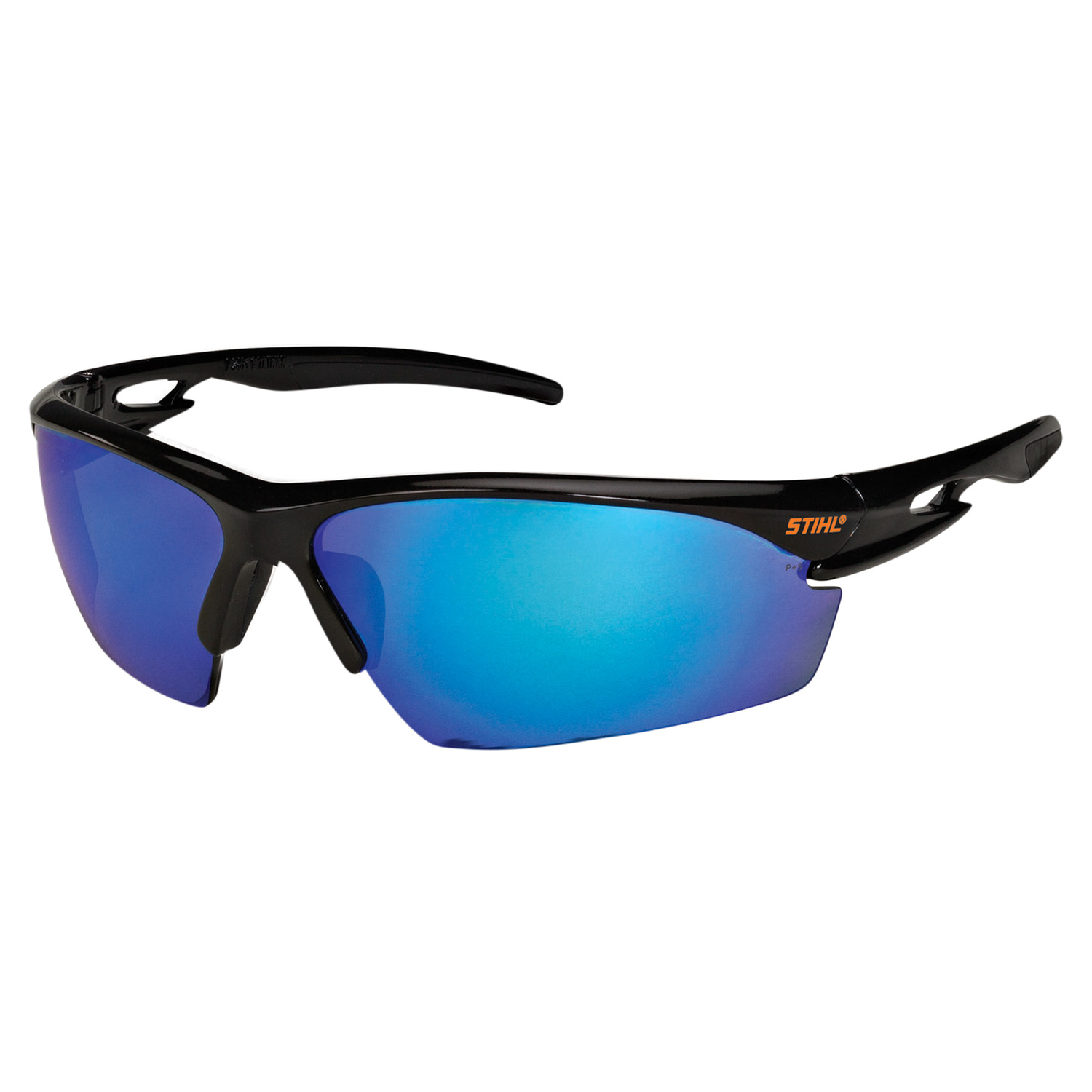 STIHL Black Work Protective Glasses Blue Mirror Lens Black Frame 1 pc - Jamoozus