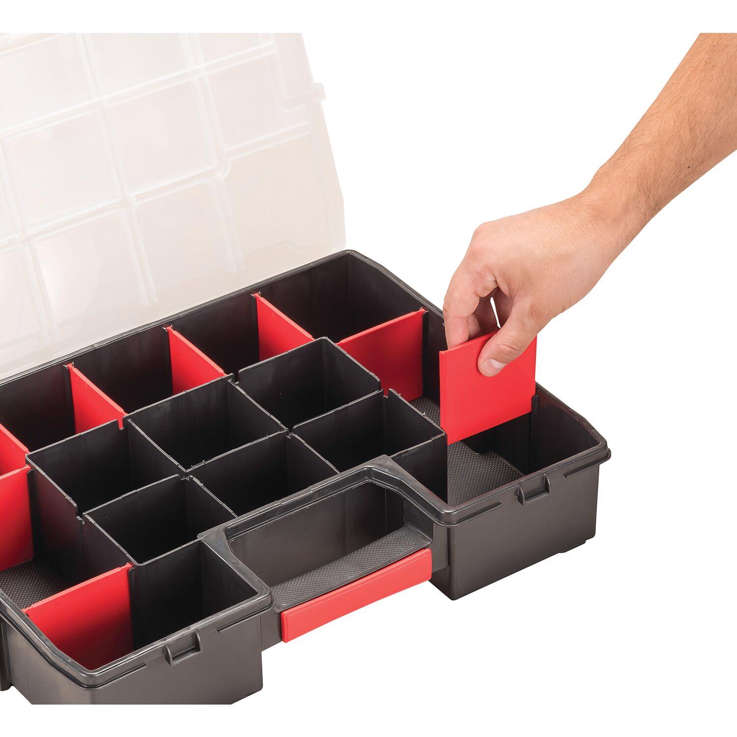 Craftsman 14.8 in. W X 2.71 in. H X 11.5 in. D Storage Organizer Plastic 14 compartments Black/Red - Jamoozus