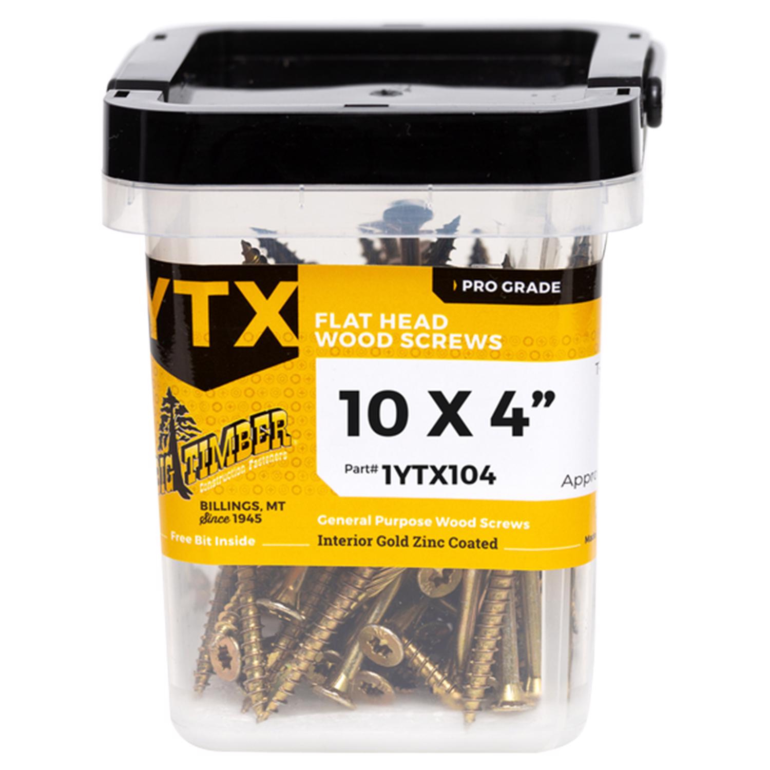 Big Timber No. 10 X 4 in. L Star Gold Zinc Coated Wood Screws 1 lb 48 pk - Jamoozus