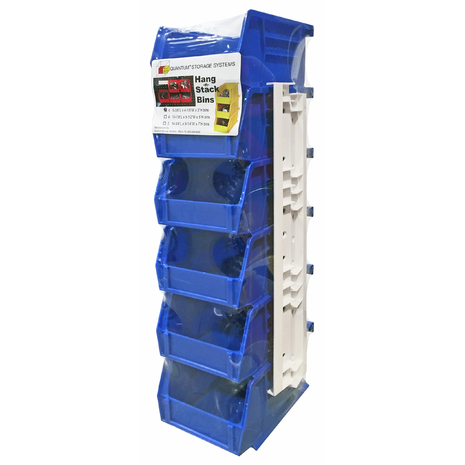 Quantum Storage 4-1/8 in. W X 5-1/2 in. H Stack and Hang Bin Polypropylene 6 pk Blue - Jamoozus
