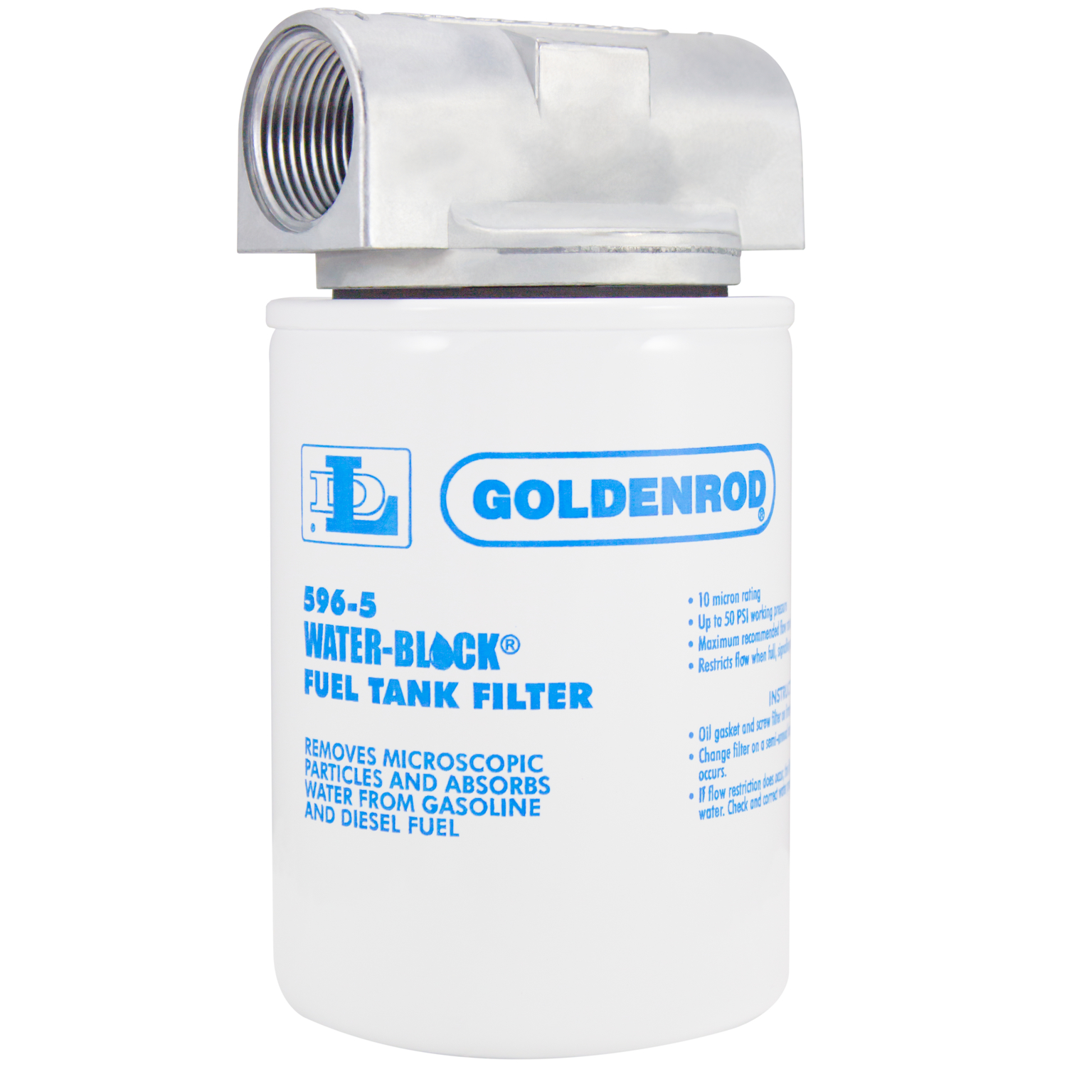 Goldenrod Steel Spin on Water Block Fuel Filter 25 gpm - Jamoozus