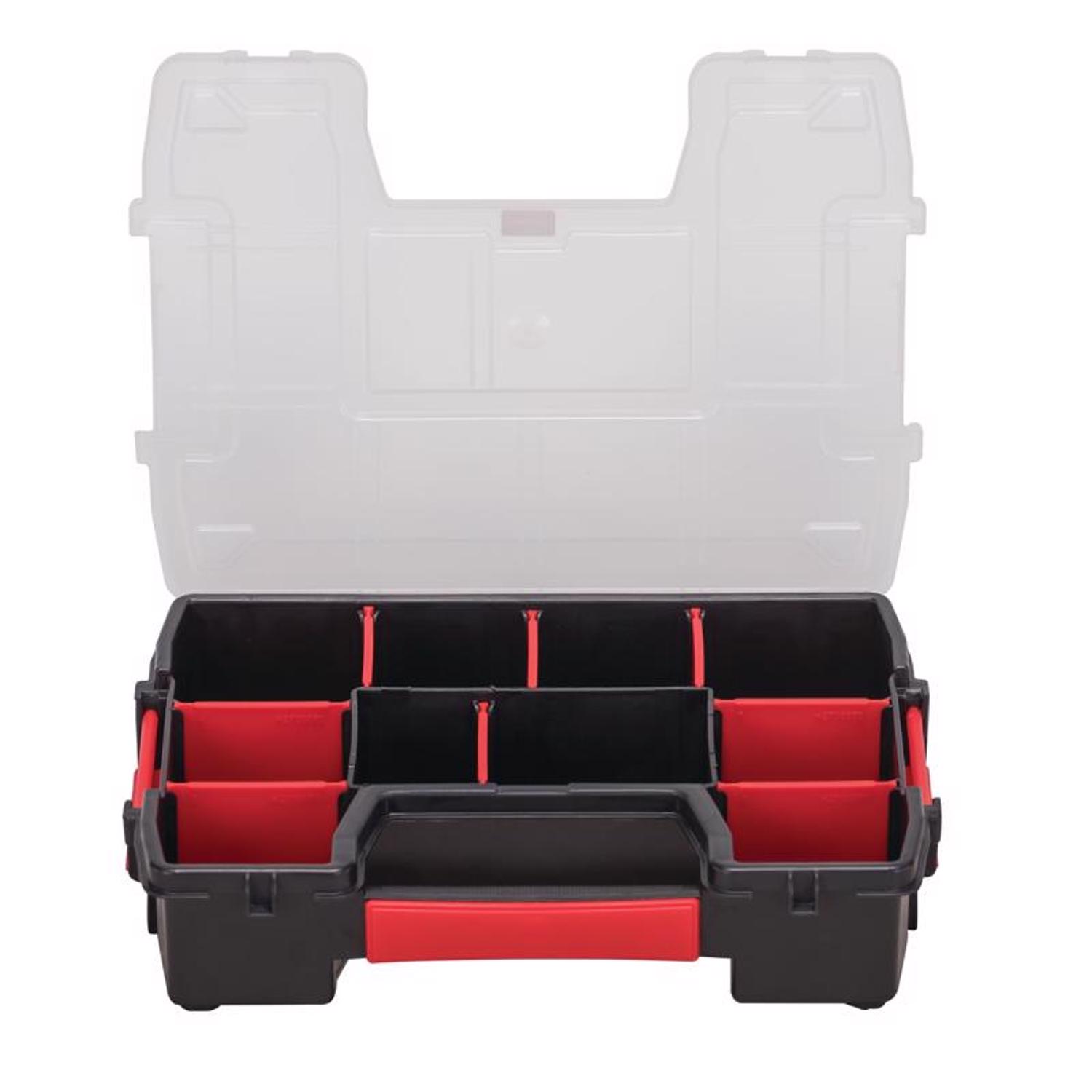 Craftsman 8.5 in. W X 2.5 in. H X 11.5 in. D Storage Organizer Plastic 10 compartments Black/Red - Jamoozus