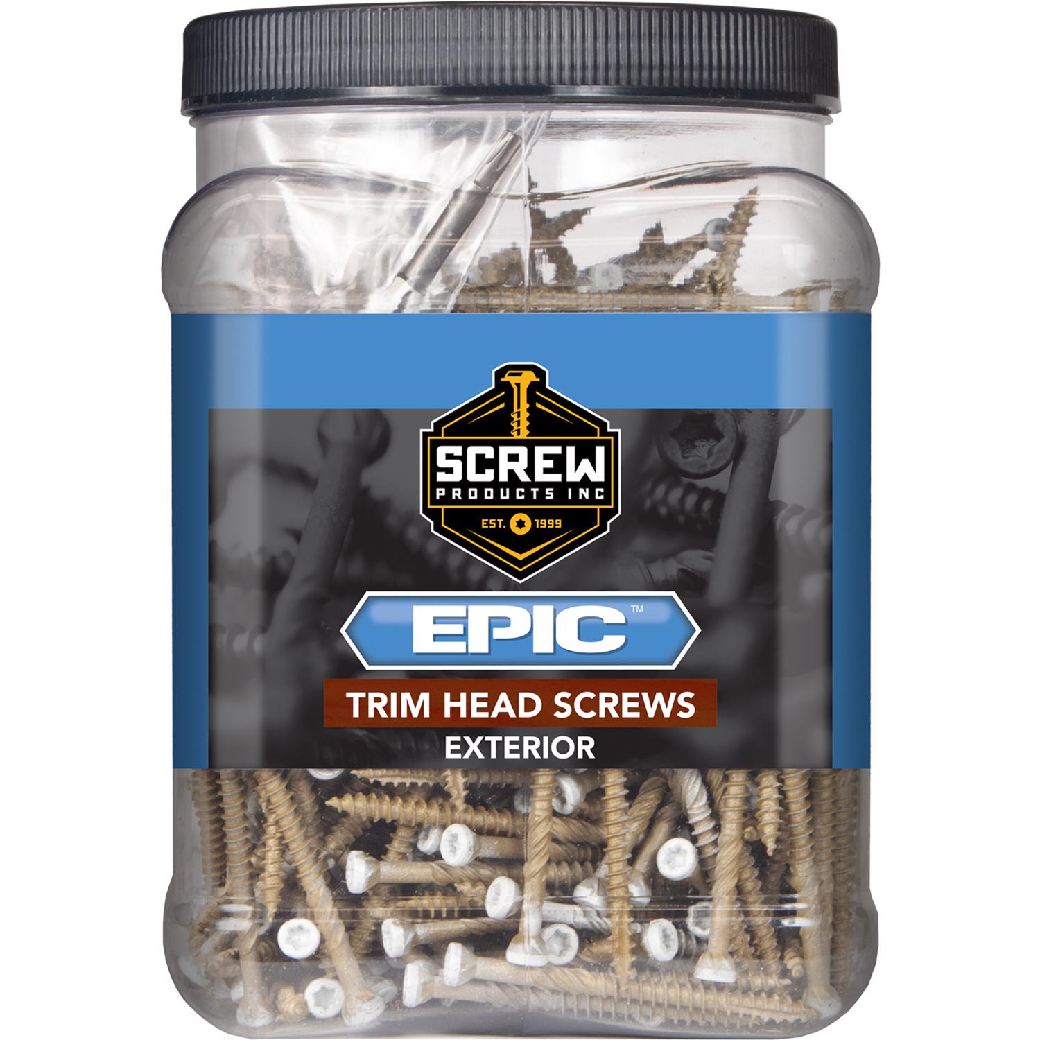 Screw Products EPIC No. 9 X 2 in. L Star White Trim Screws 1 lb 122 pk - Jamoozus