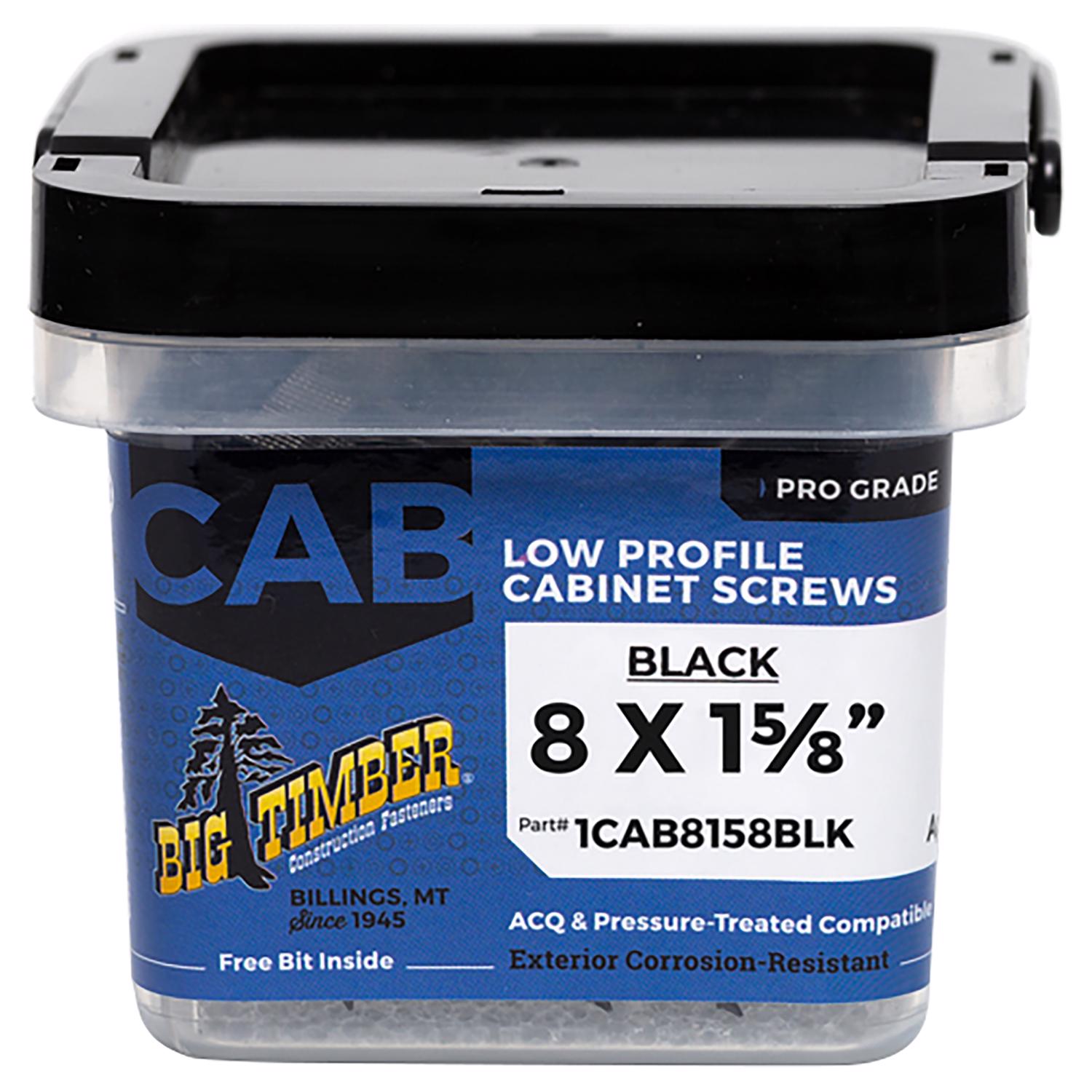 Big Timber No. 8 X 1-5/8 in. L Star Black Cabinet Screws 1 lb - Jamoozus