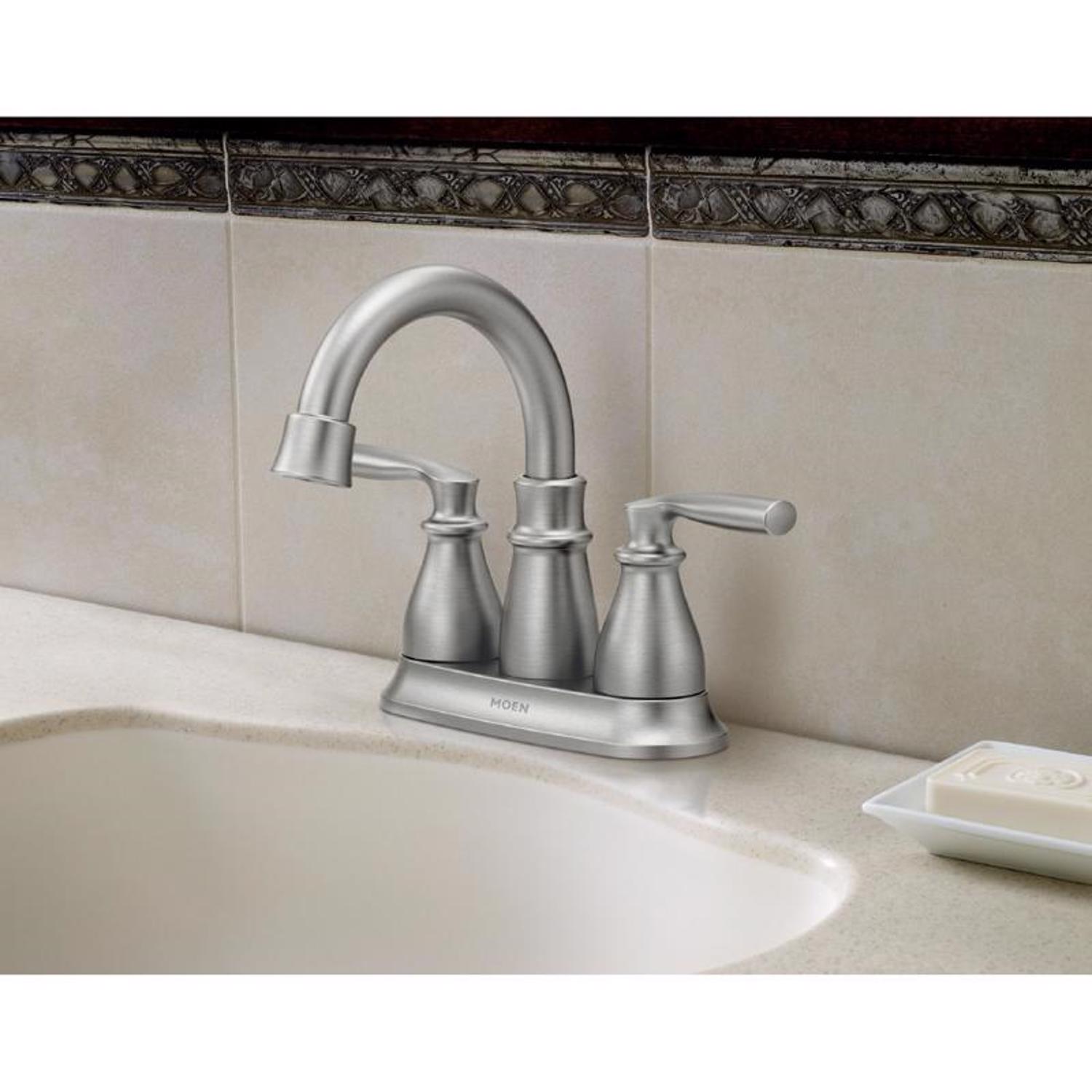 Moen Hilliard Brushed Nickel Bathroom Faucet 4 in. - Jamoozus