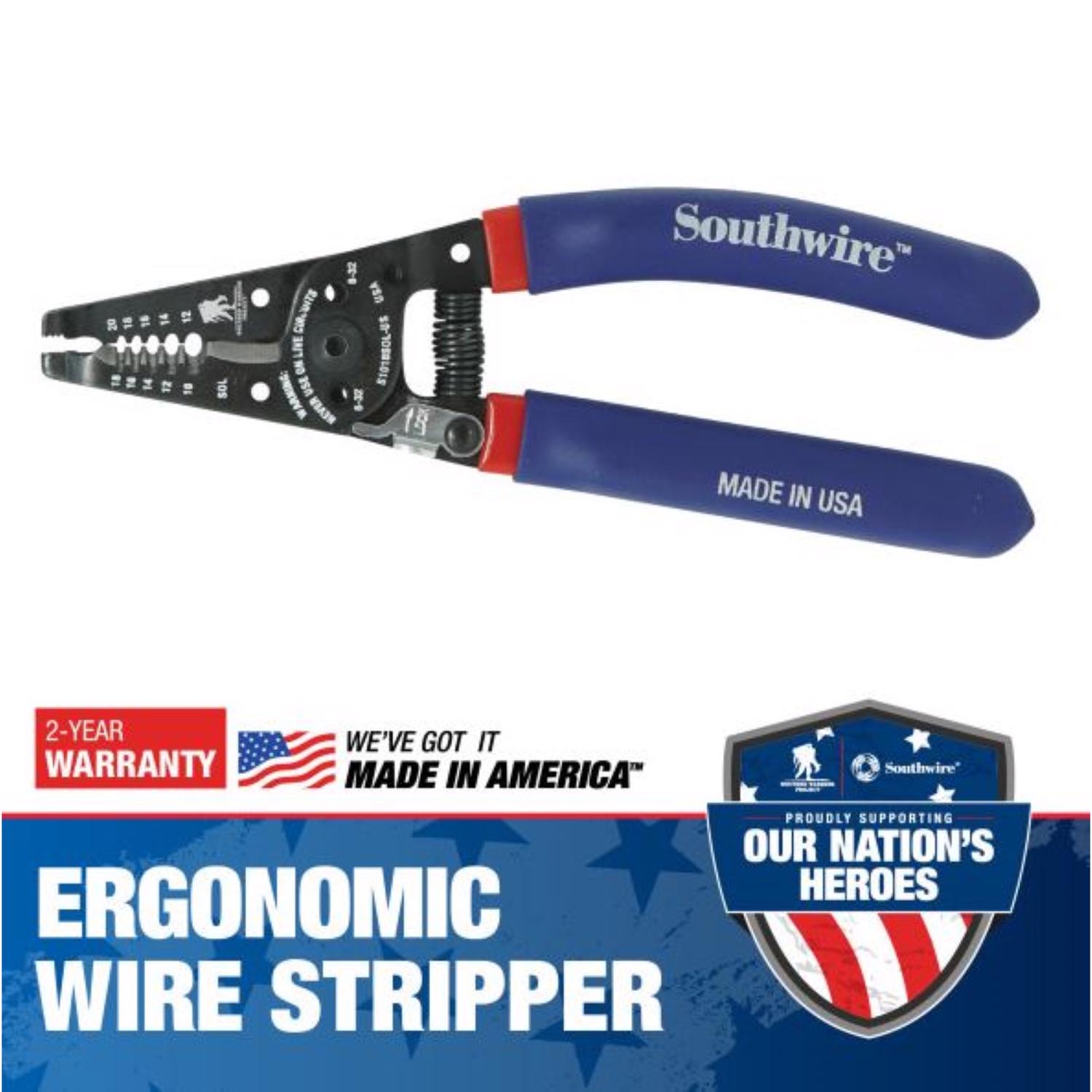 Southwire Wounded Warrior Project 10-18 Solid and 12-20 Stranded AWG Wire Stripper - Jamoozus