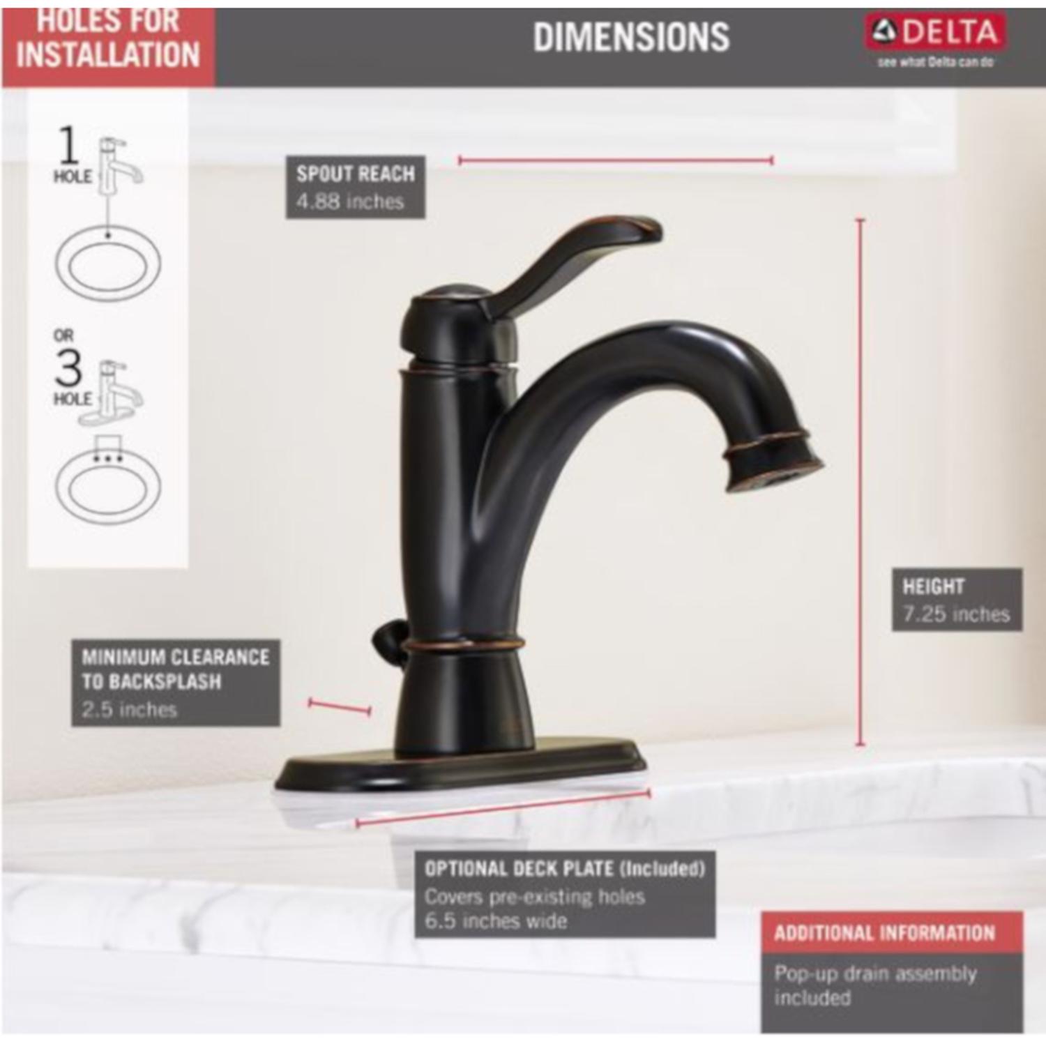 Delta Oil Rubbed Bronze Bathroom Faucet 4 in. - Jamoozus