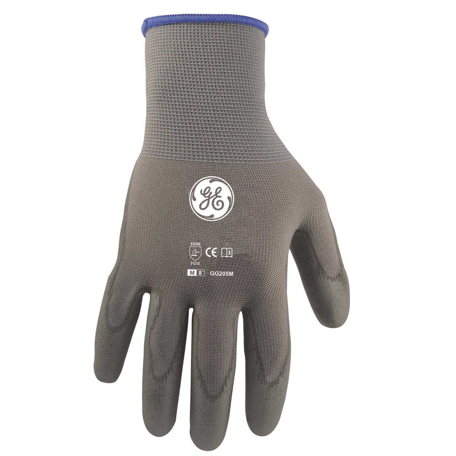 General Electric Unisex Dipped Gloves Gray M 1 pair - Jamoozus