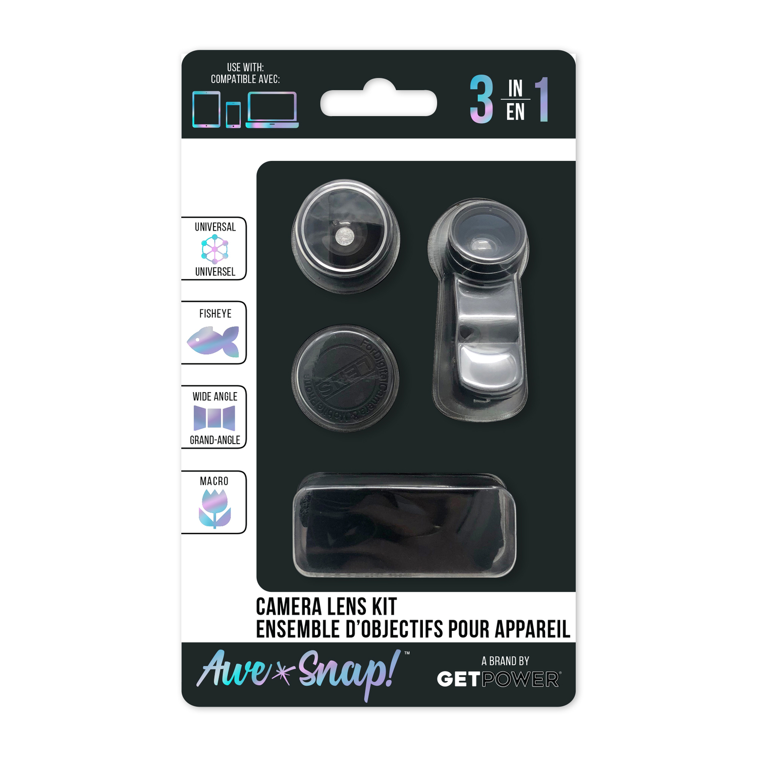 GetPower Black Camera Lens Kit For All Mobile Devices - Jamoozus