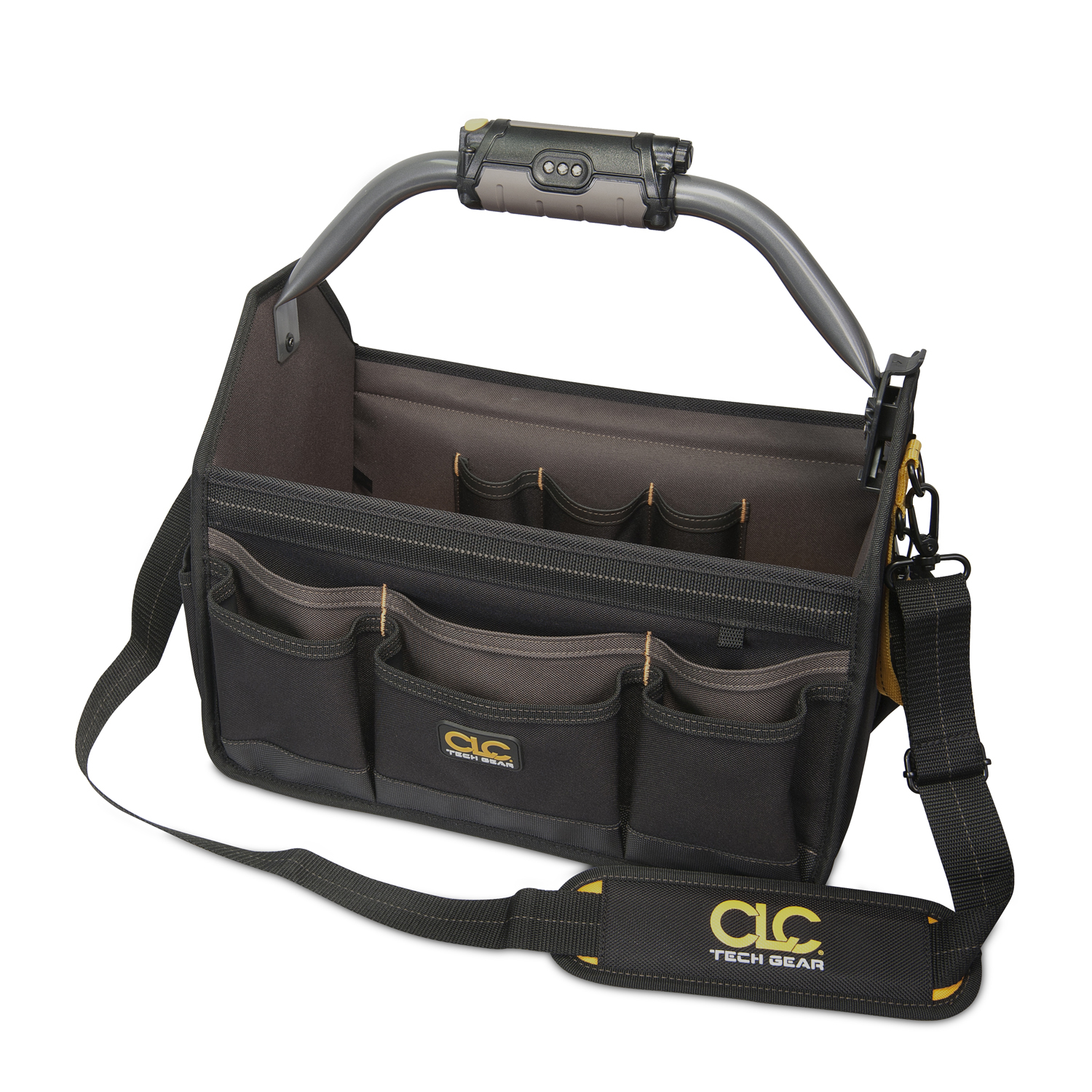 CLC Tech Gear 8.5 in. W X 11.5 in. H Polyester Lighted Tool Bag 22 pocket Black 1 pc - Jamoozus