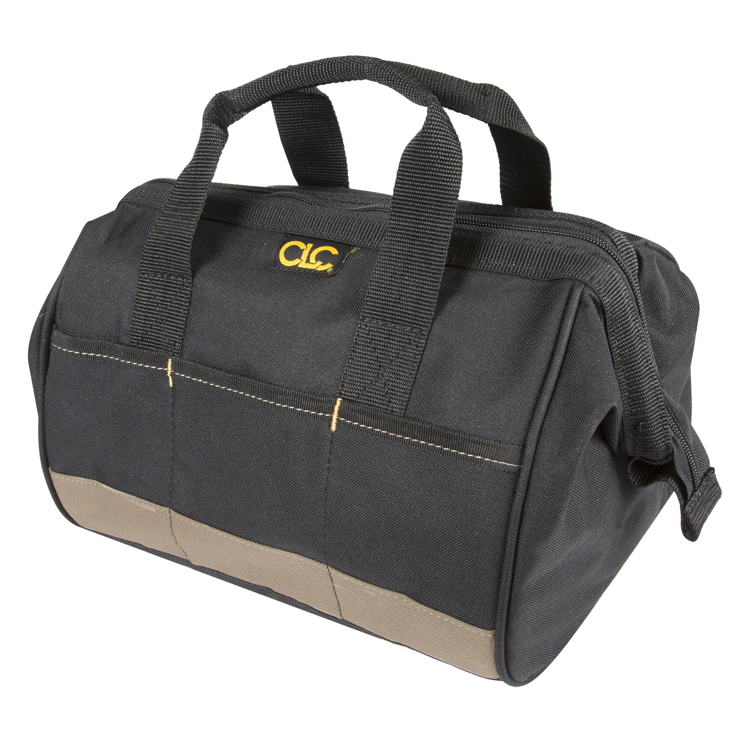 CLC 8.5 in. W X 8 in. H Polyester Tool Bag 14 pocket Black/Tan 1 pc - Jamoozus