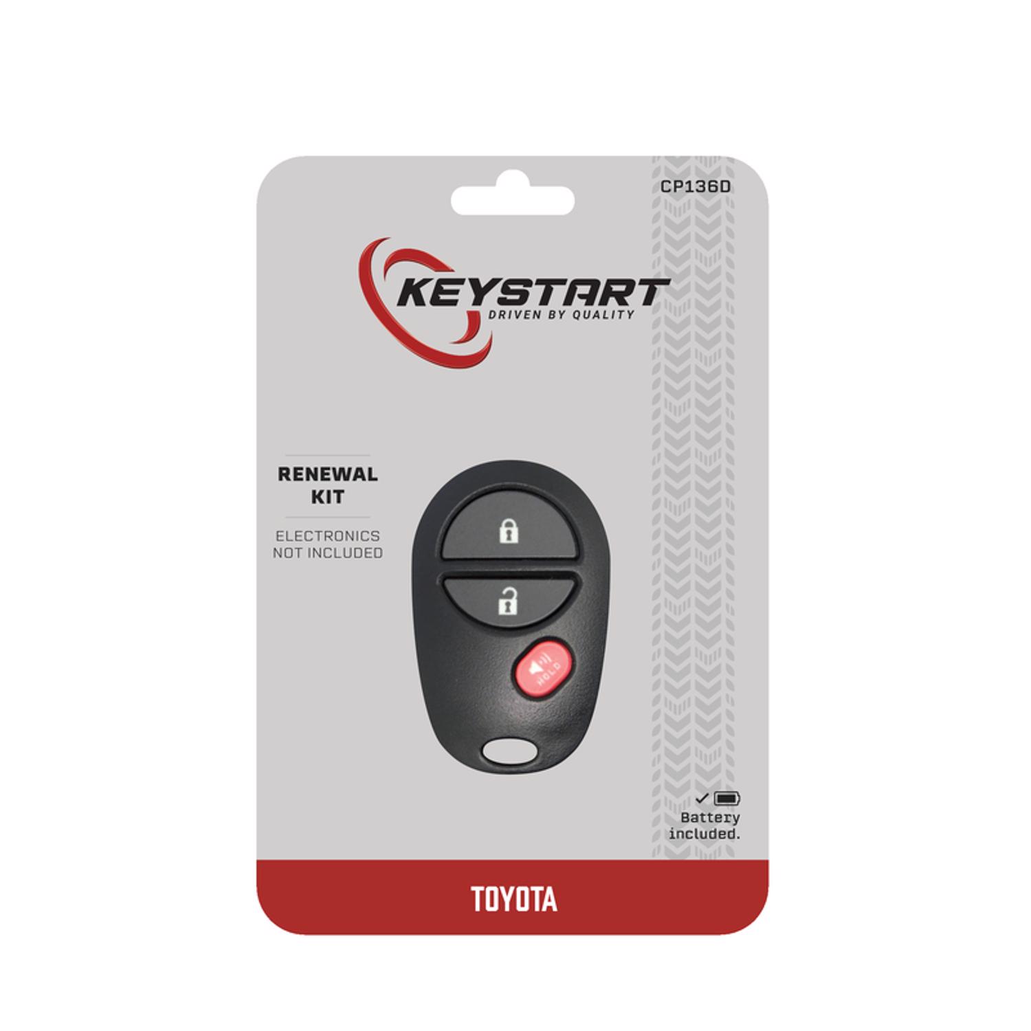 KeyStart Renewal KitAdvanced Remote Automotive Key FOB Shell CP136 Single For Toyota - Jamoozus