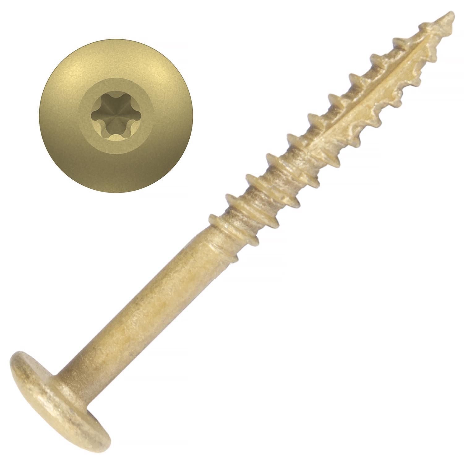 Screw Products AURA No. 10 X 2 in. L Star Coated Cabinet Screws 1 lb 385 pk - Jamoozus