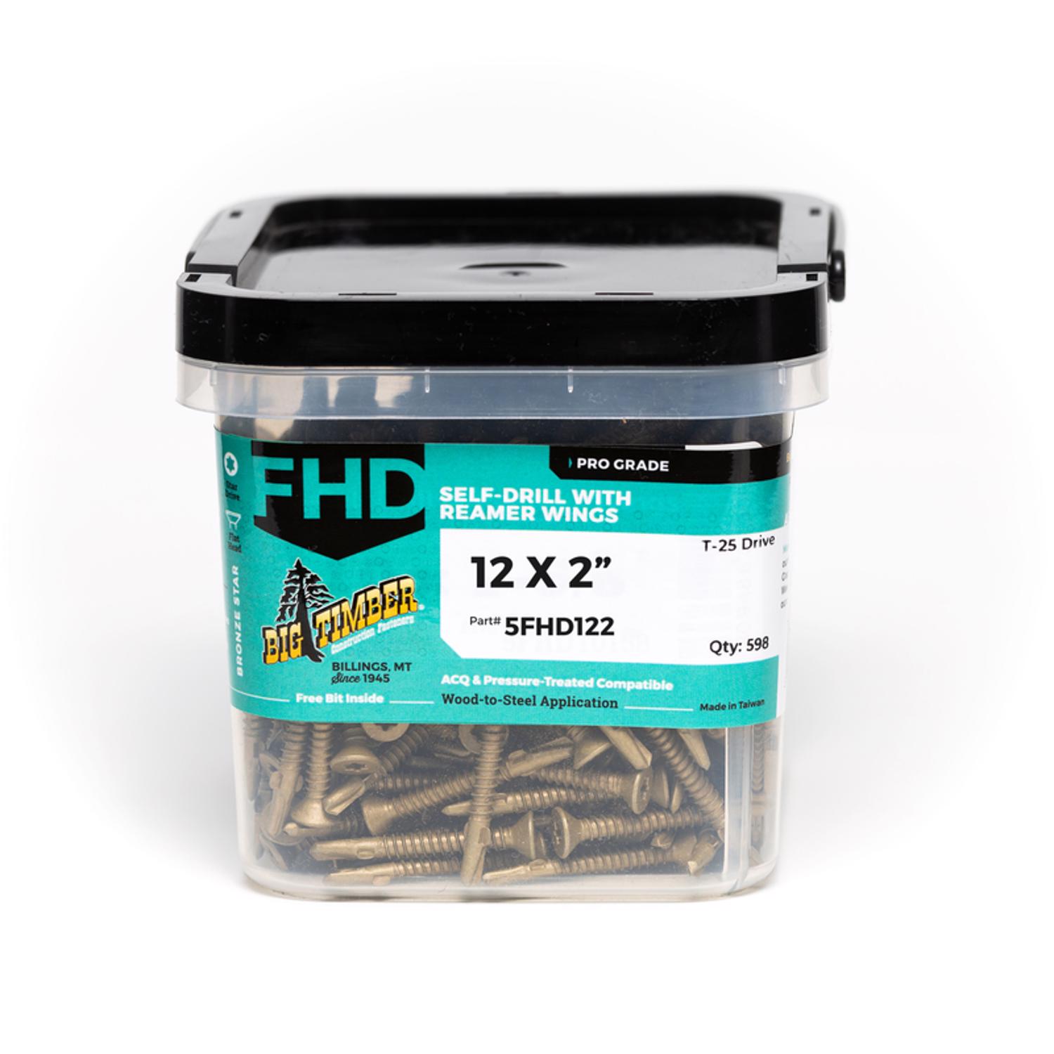 Big Timber No. 12 X 2 in. L Star Bronze Wood Screws 5 lb 340 pk - Jamoozus