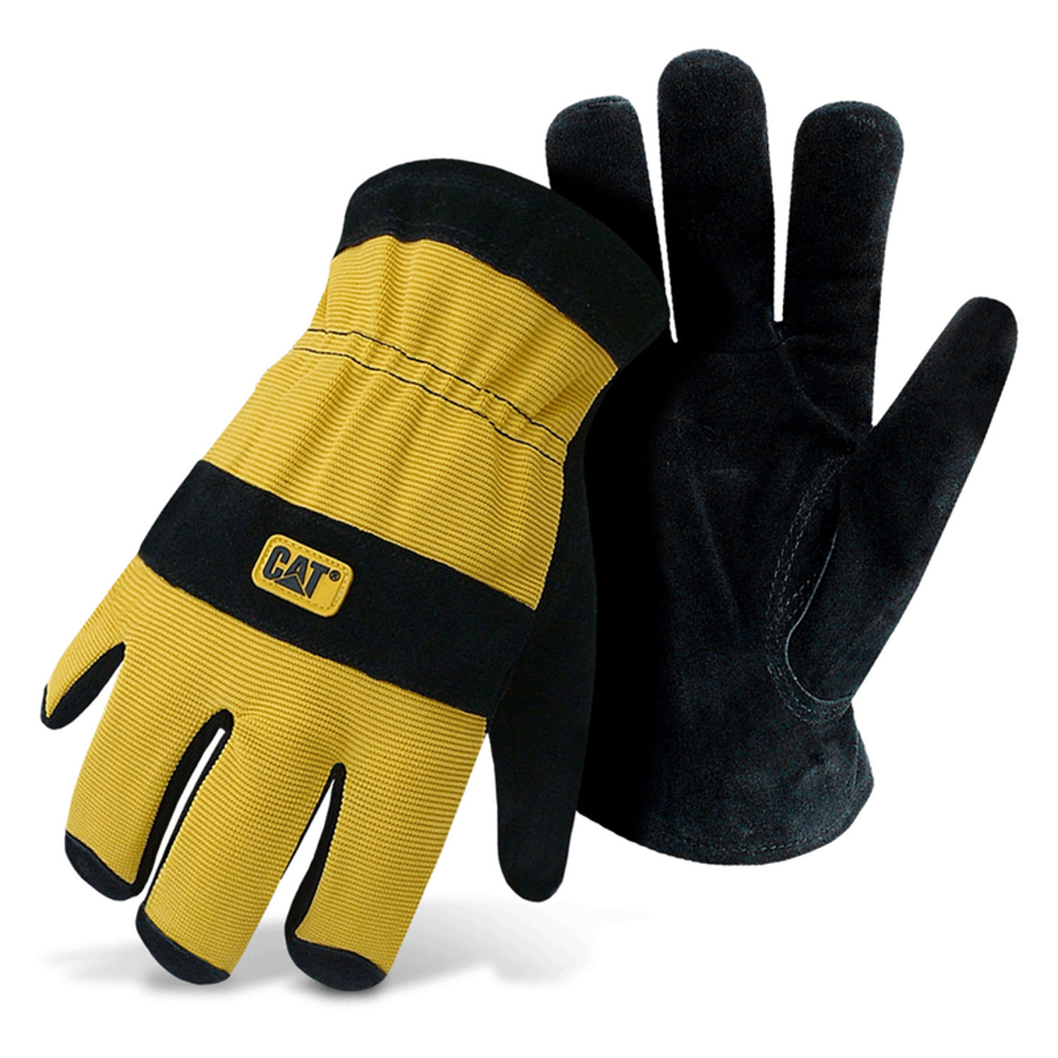 CAT Men's Palm Work Gloves Black/Yellow XL 2 pk - Jamoozus