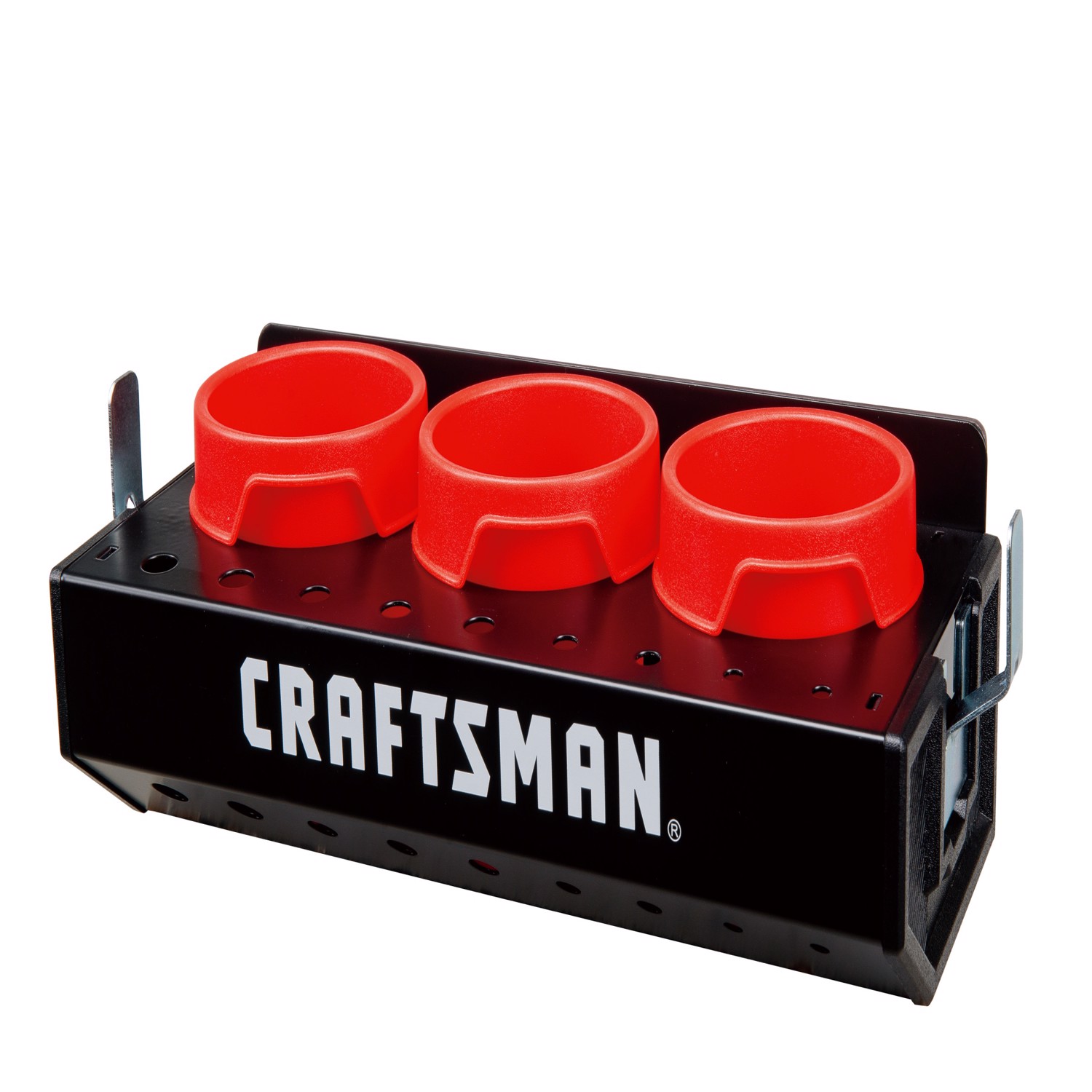 Craftsman Spray Can Shelf Magnetic Tray Metal/Poly Resin 3 compartments Black/Red - Jamoozus