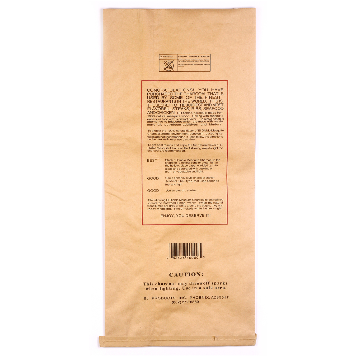 El Diablo All Natural Mesquite Lump Charcoal 40 lb - Jamoozus