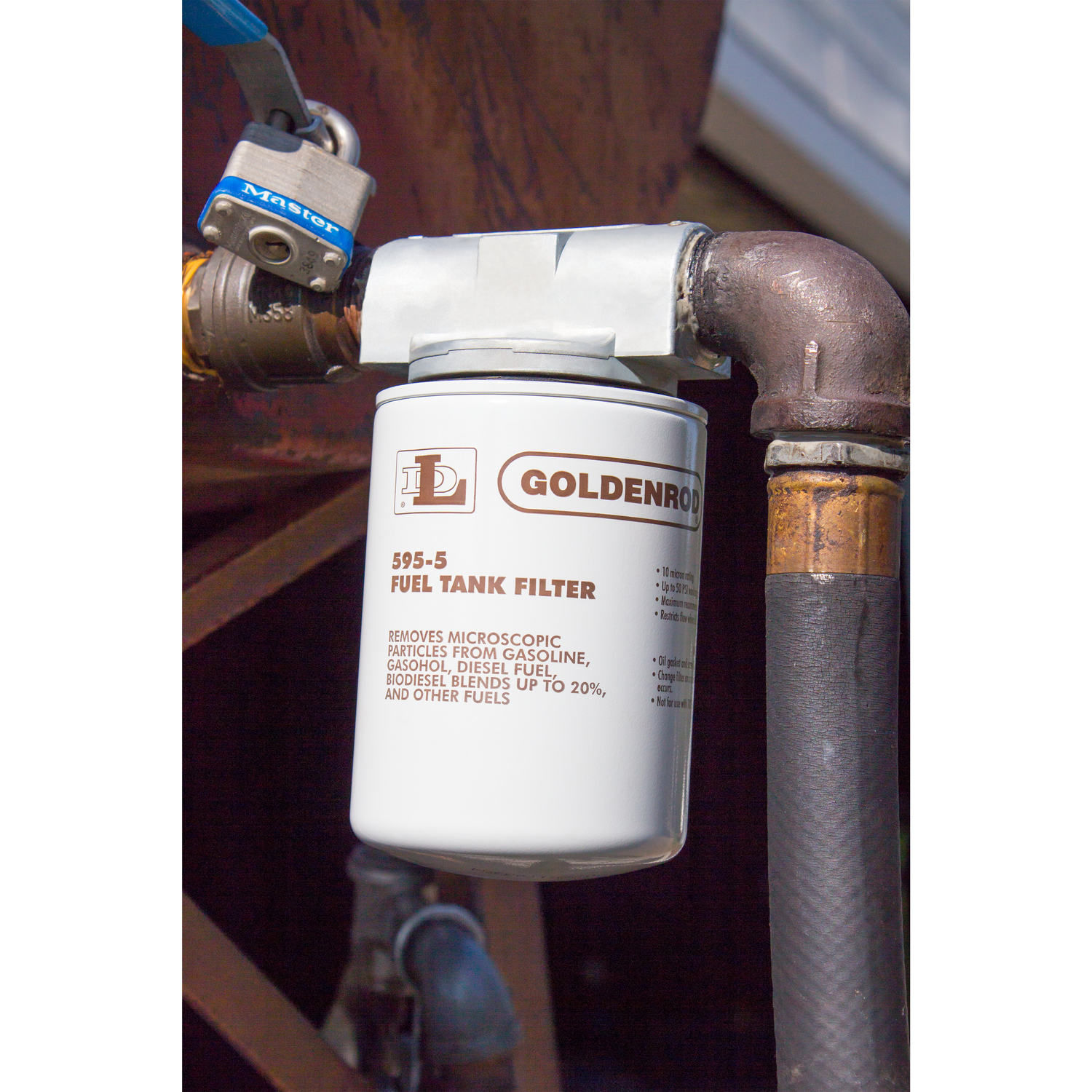 Goldenrod Steel Spin on Fuel Tank Filter 25 gpm - Jamoozus