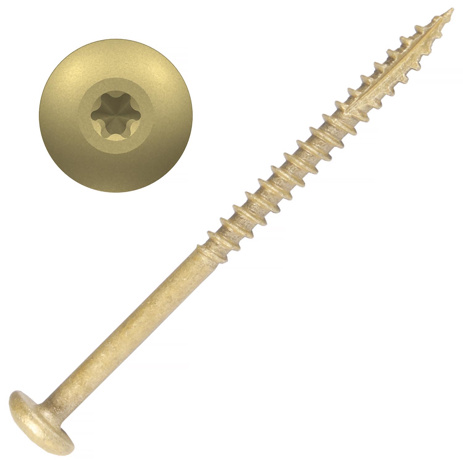 Screw Products AURA No. 8 X 2.5 in. L Star Coated Cabinet Screws 1 lb 108 pk - Jamoozus