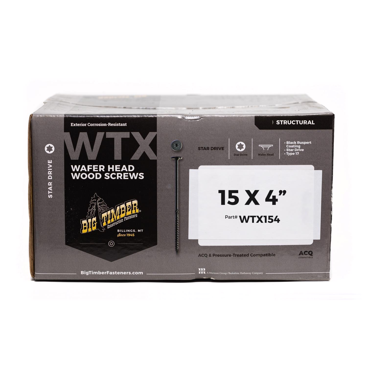 Big Timber No. 15 X 4 in. L Star Black Structural Wood Screws 22 lb 400 pk - Jamoozus