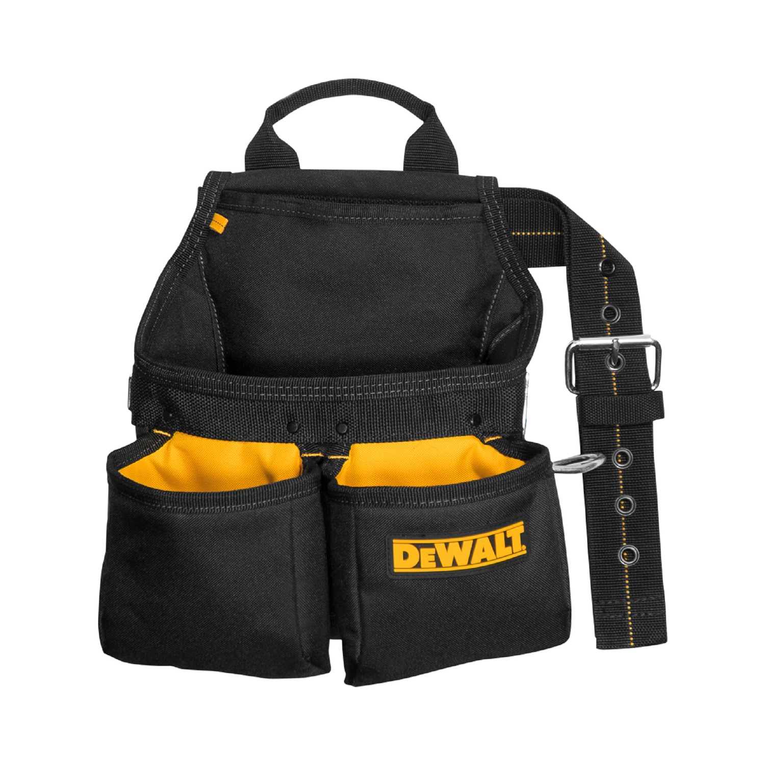 DeWalt 5.5 in. W X 15.25 in. H Ballistic Polyester Nail and Tool Pocket Apron 6 pocket Black/Yellow - Jamoozus