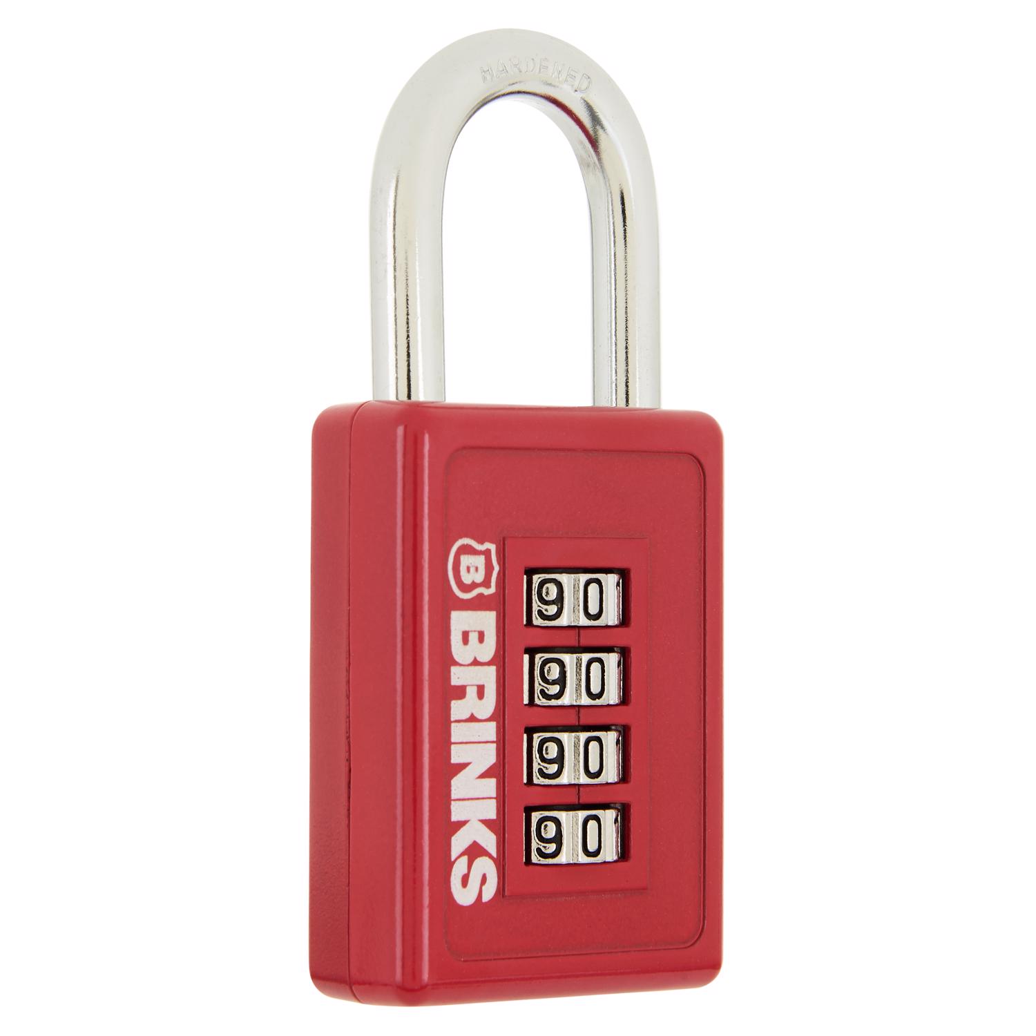 Brinks 3.25 in. W X 1.574 in. L Die-Cast Zinc 4-Dial Combination Padlock - Jamoozus