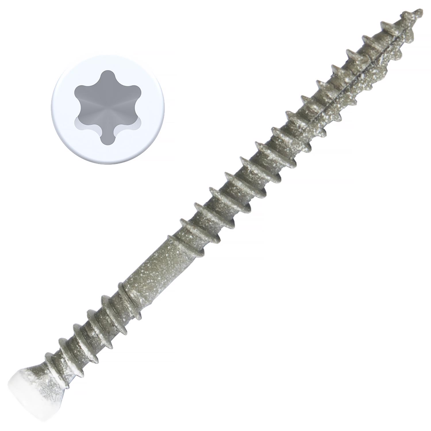 Screw Products PICO No. 8 X 2 in. L Star White Wood Screws 1 lb 164 pk - Jamoozus