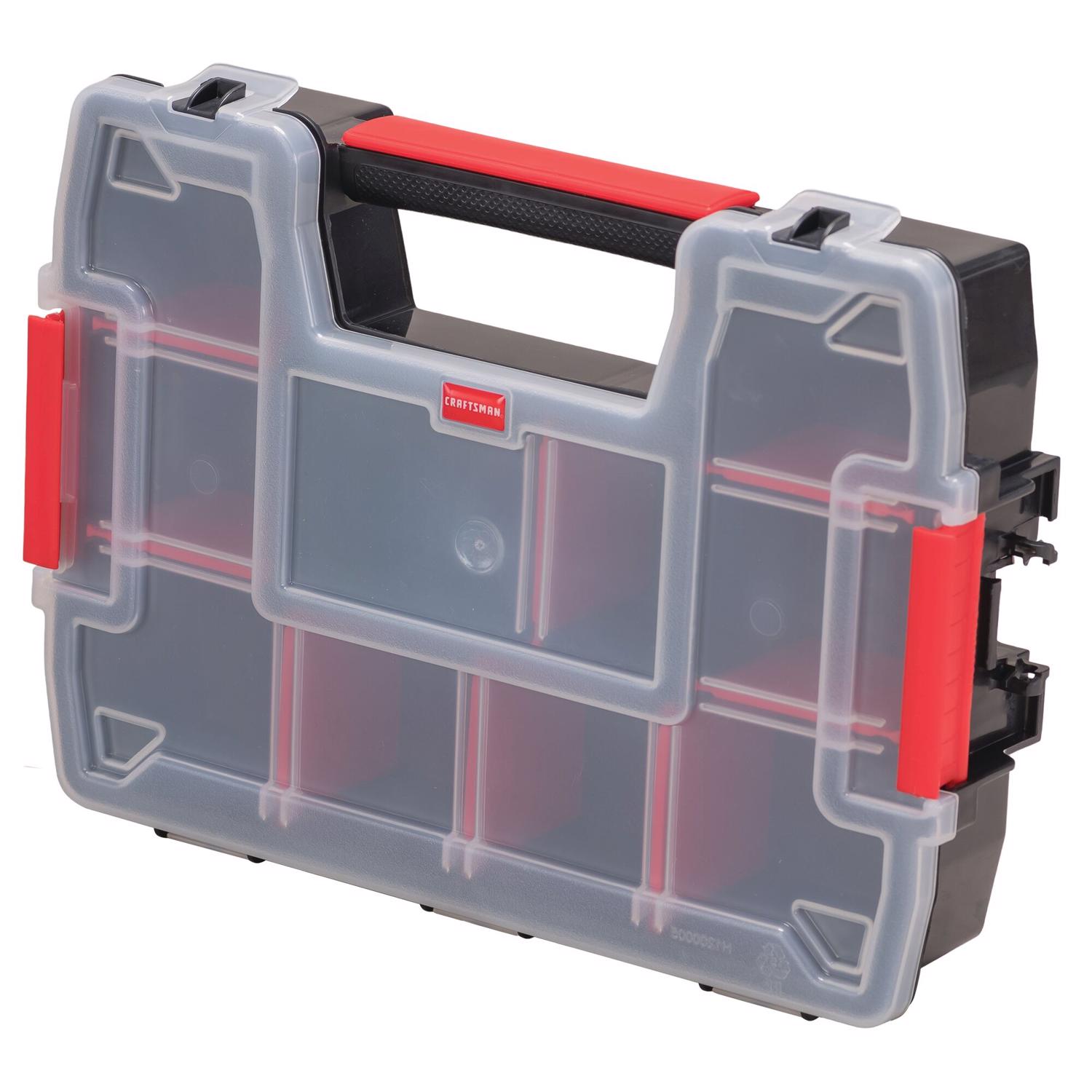 Craftsman 8.5 in. W X 2.5 in. H X 11.5 in. D Storage Organizer Plastic 10 compartments Black/Red - Jamoozus