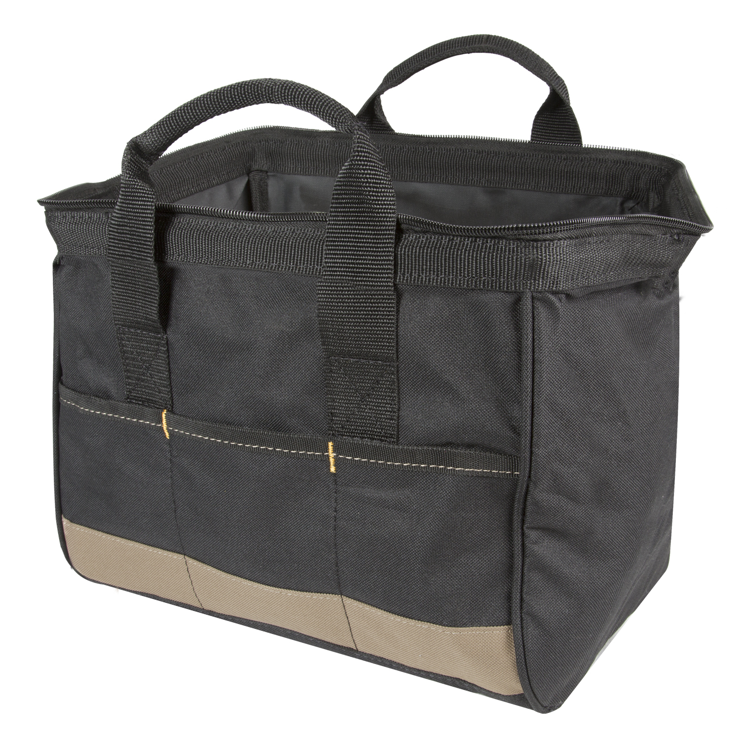 CLC 8.5 in. W X 8 in. H Polyester Tool Bag 14 pocket Black/Tan 1 pc - Jamoozus
