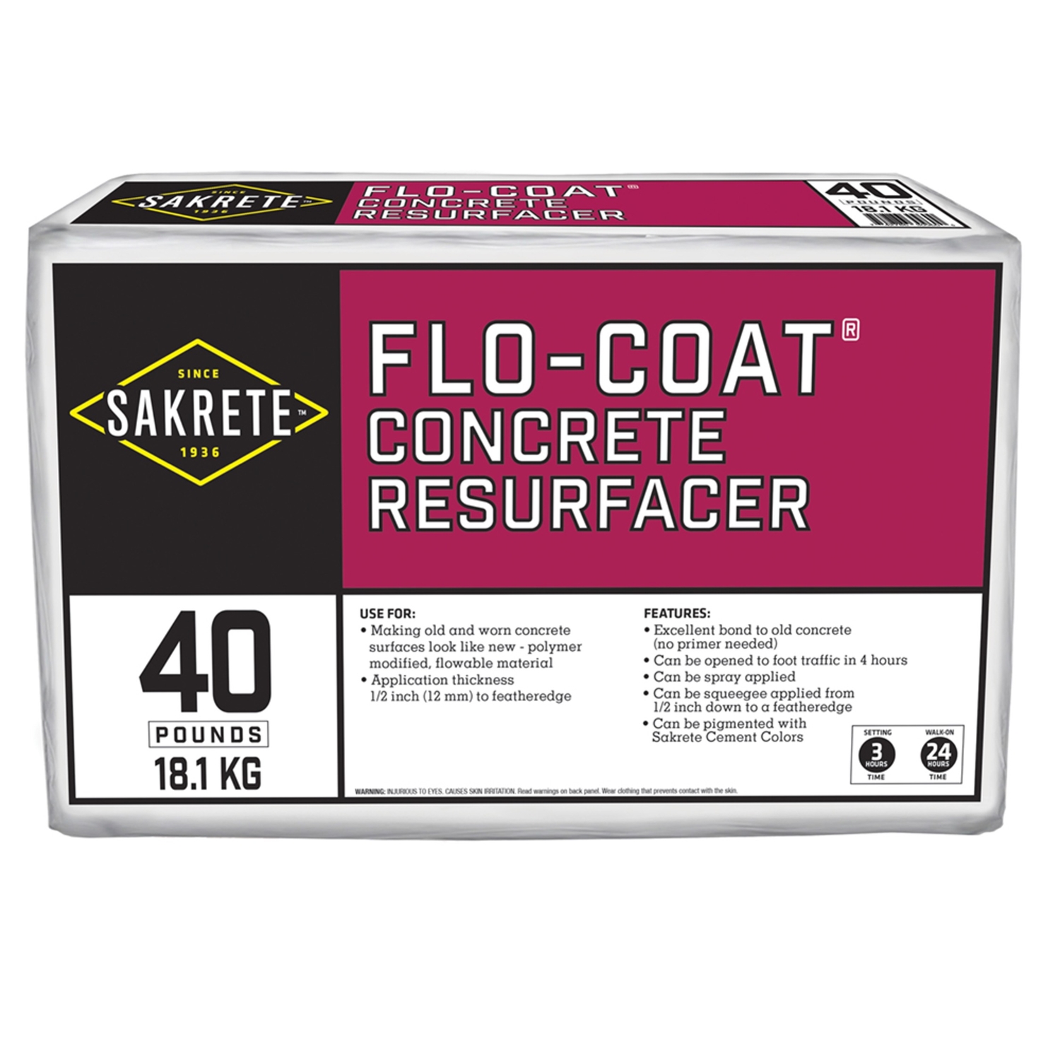 Sakrete Resurfacer 40 lb Gray - Jamoozus