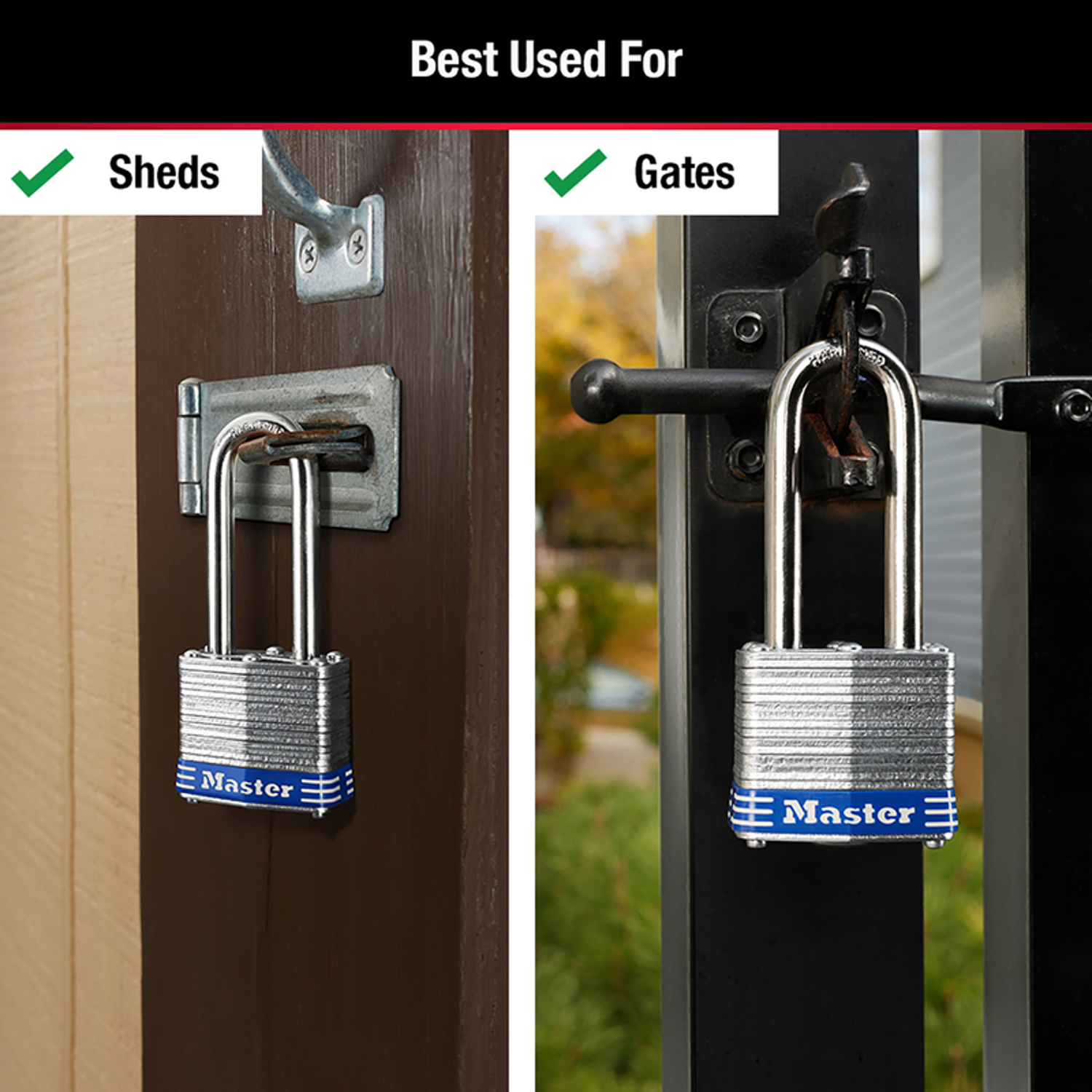 Master Lock 4-11/16 in. H X 1-3/4 in. W Laminated Steel Double Locking Padlock Keyed Alike - Jamoozus