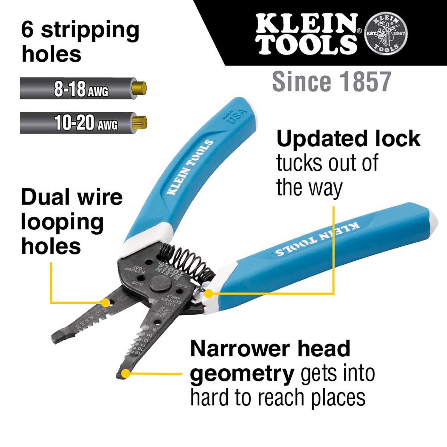 Klein Tools 18 Ga. 7-1/8 in. L Wire Stripper/Cutter - Jamoozus