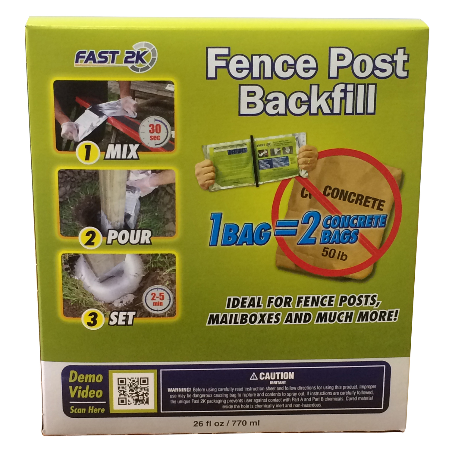 Fast 2K Fence Post Backfill 26 oz Gray - Jamoozus