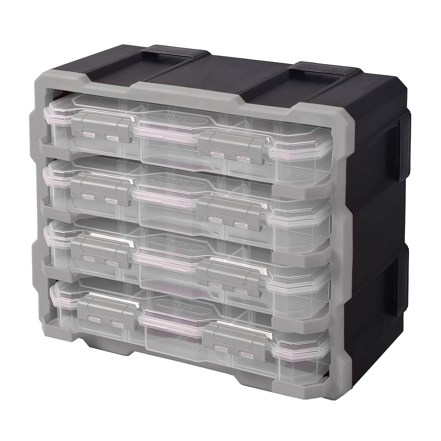 Ace 7.25 in. W X 12.75 in. H Storage Rack Plastic 4 compartments Black/Clear - Jamoozus