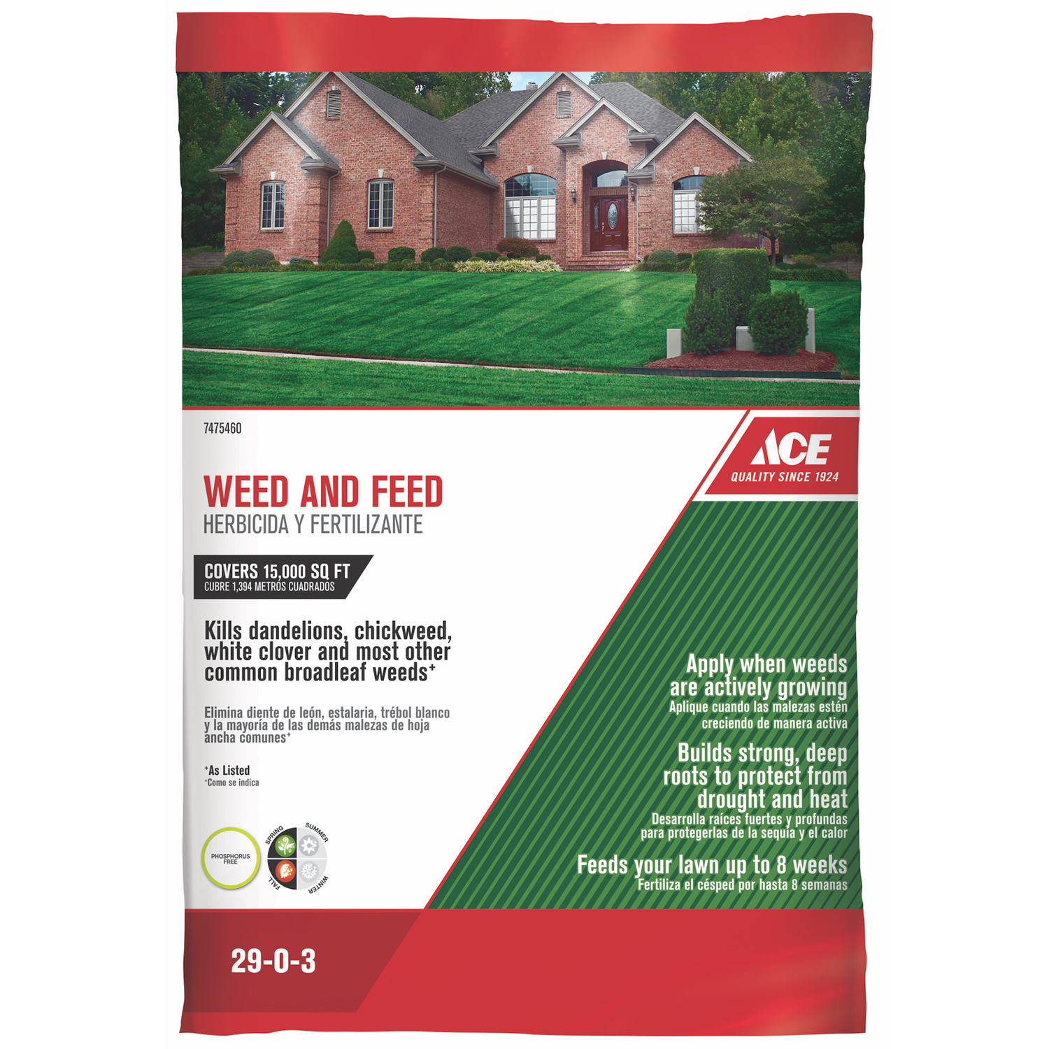 Ace Weed & Feed Lawn Fertilizer For All Grasses 15000 sq ft - Jamoozus