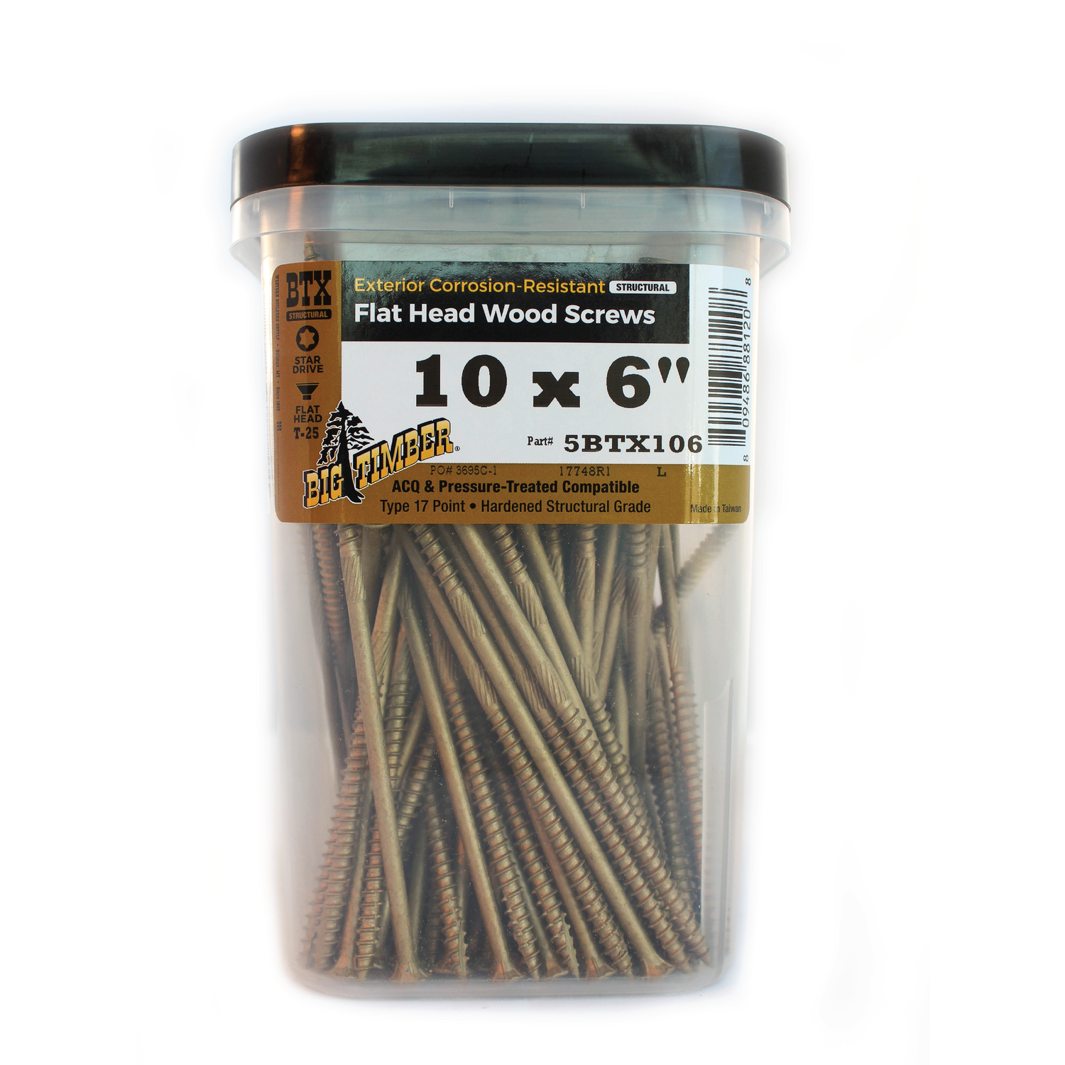 Big Timber No. 10 X 6 in. L Star Bronze Wood Screws 5 lb 160 pk - Jamoozus