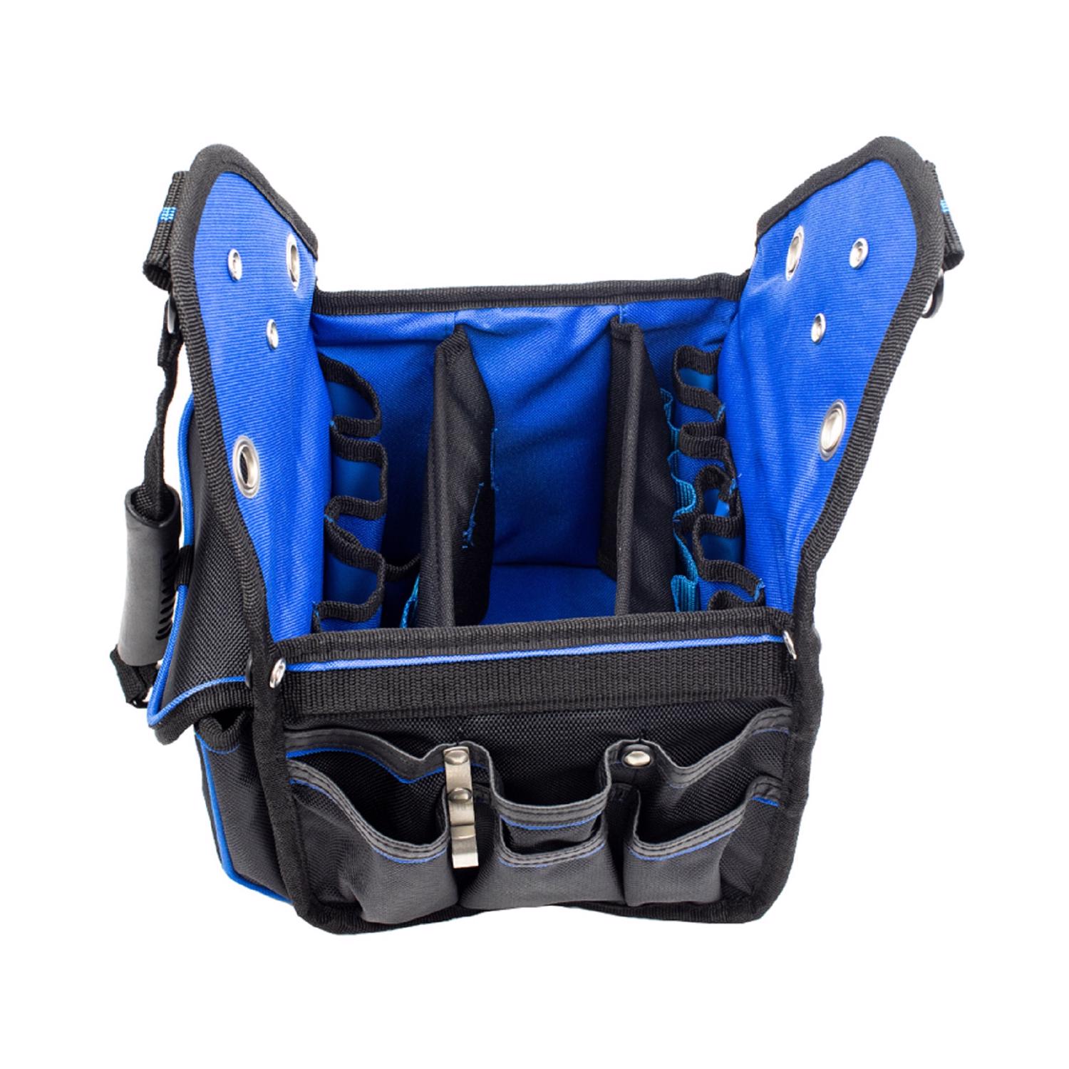 MRCOOL 8.25 in. W X 13 in. H Nylon Tool Bag 27 pocket Black/Blue 1 pc - Jamoozus