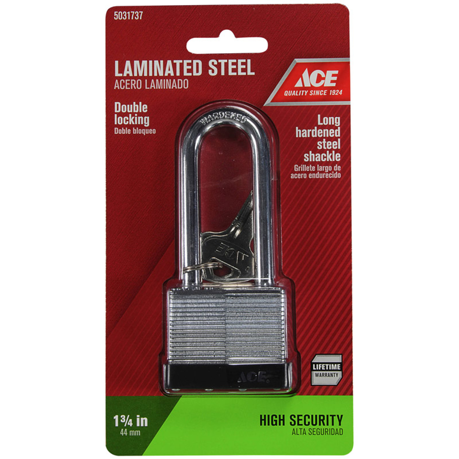Ace 1-3/8 in. H X 1-3/4 in. W X 1-1/16 in. L Steel Double Locking Padlock - Jamoozus