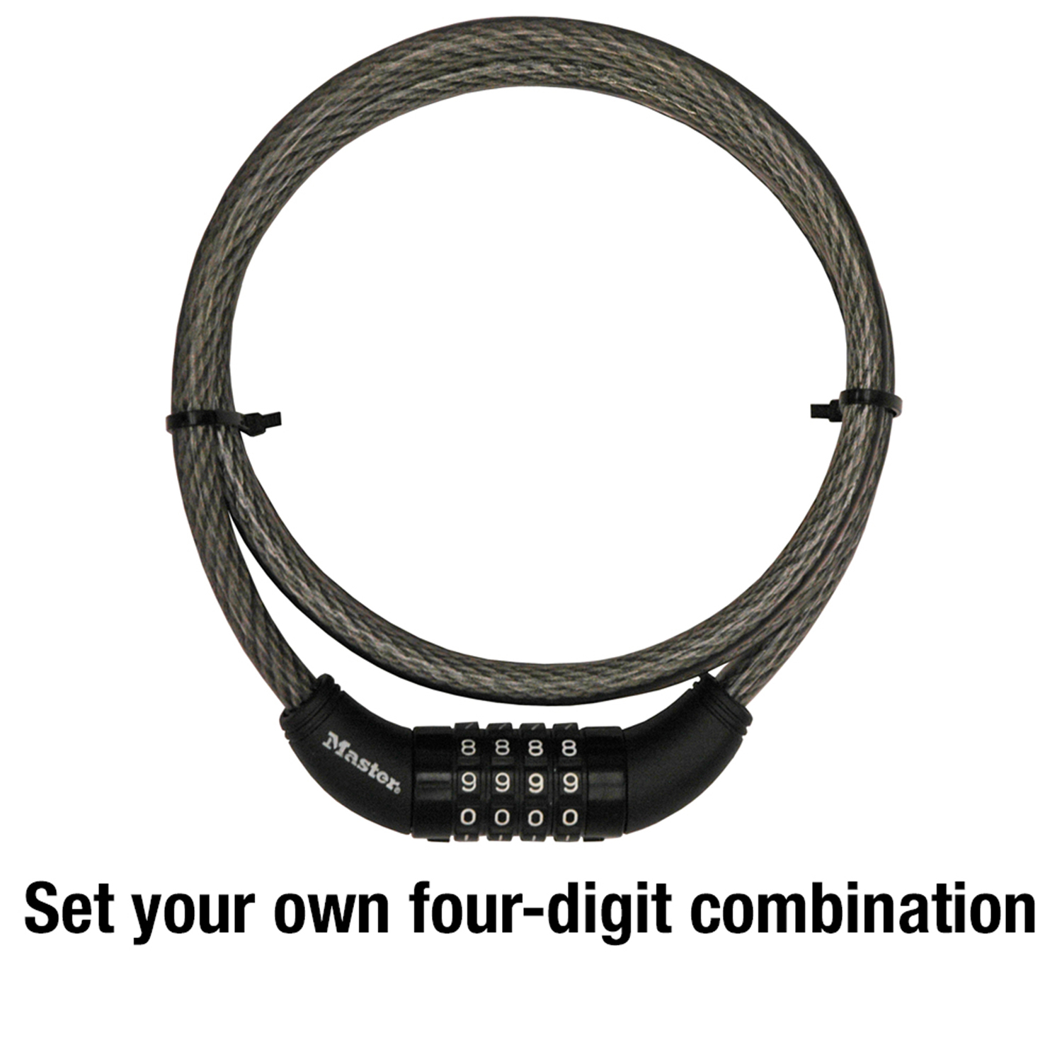 Master Lock 3/8 in. W X 5 ft. L Steel 4-Dial Combination Locking Cable - Jamoozus