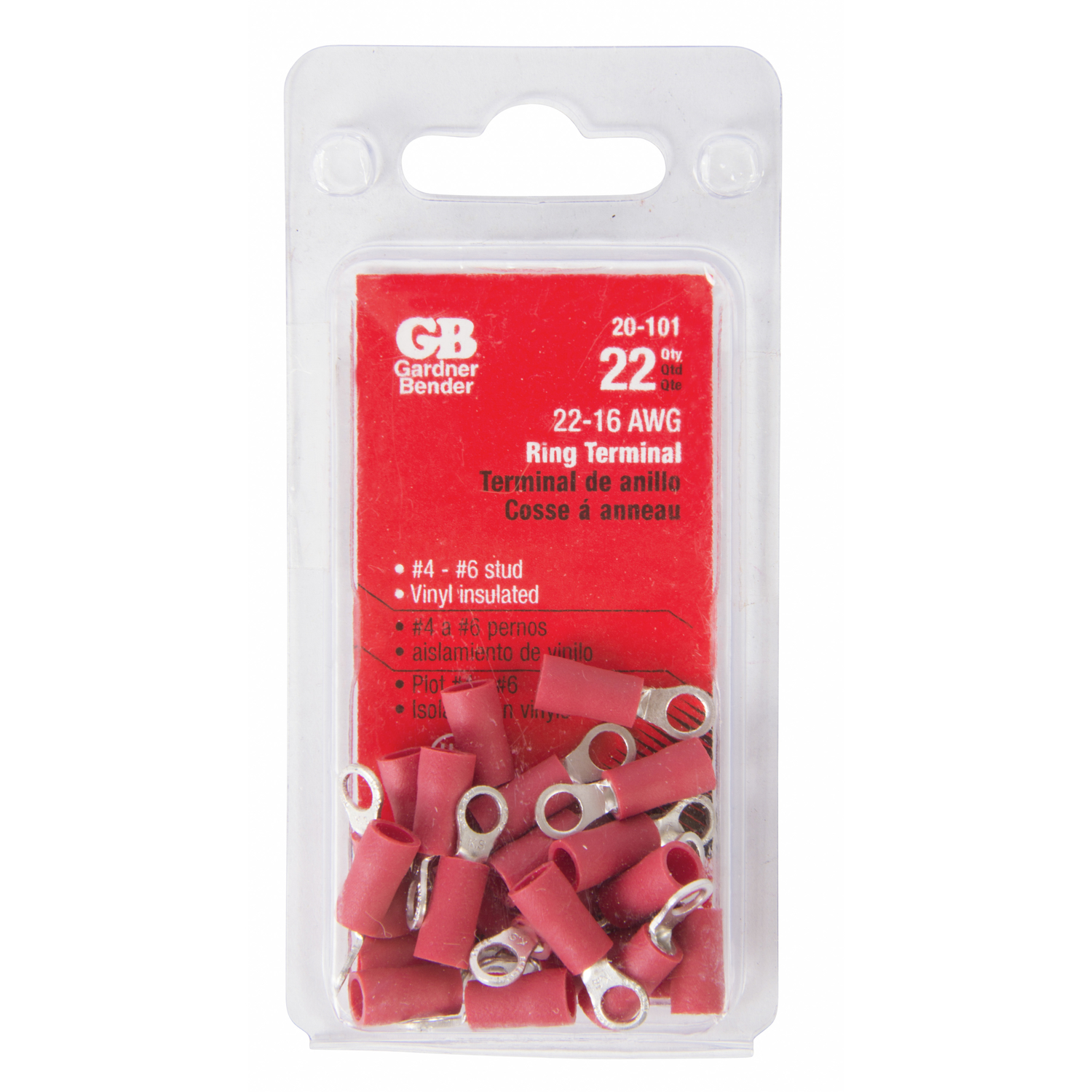 Gardner Bender 22-18 AWG Terminal Ring Red 22 pk - Jamoozus