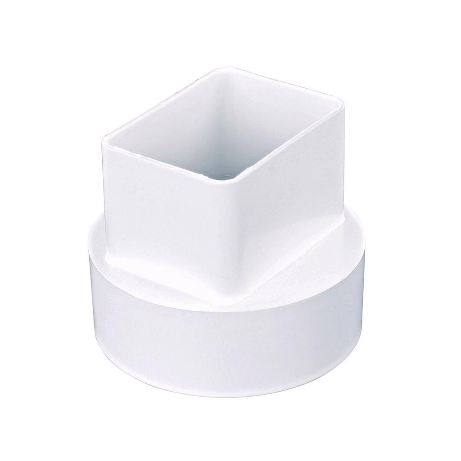 NDS Schedule 40 3-1/2 in. Hub in. PVC 3.75 in. Downspout Adapter 1 pk - Jamoozus
