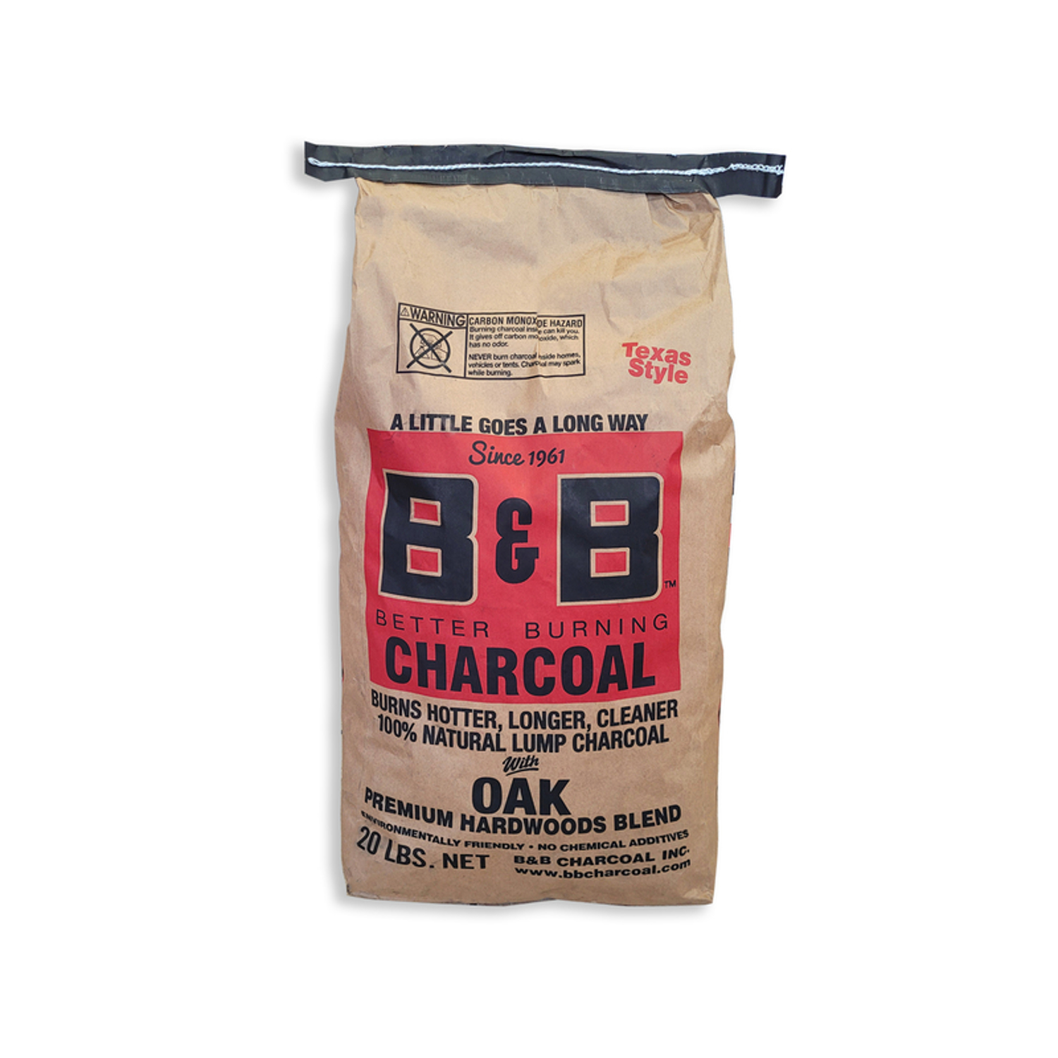 B&B Charcoal All Natural Oak Hardwood Lump Charcoal 20 lb - Jamoozus