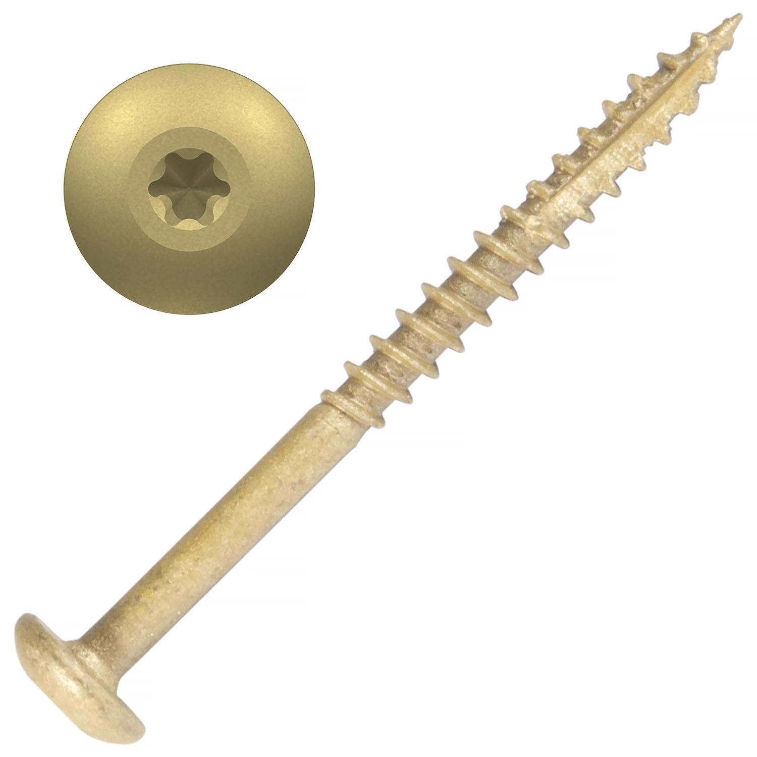 Screw Products AURA No. 8 X 2 in. L Star Coated Cabinet Screws 1 lb 131 pk - Jamoozus
