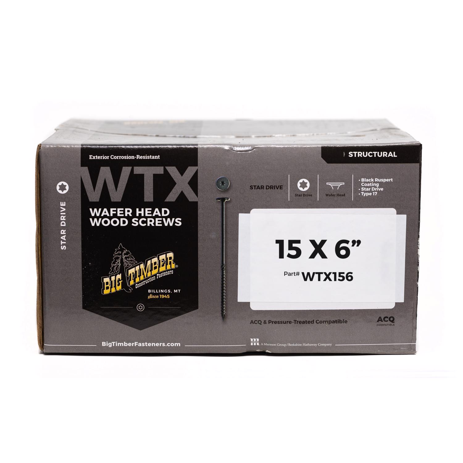 Big Timber No. 15 Ga. X 6 in. L Star Black Structural Wood Screws 15 lb 300 pk - Jamoozus