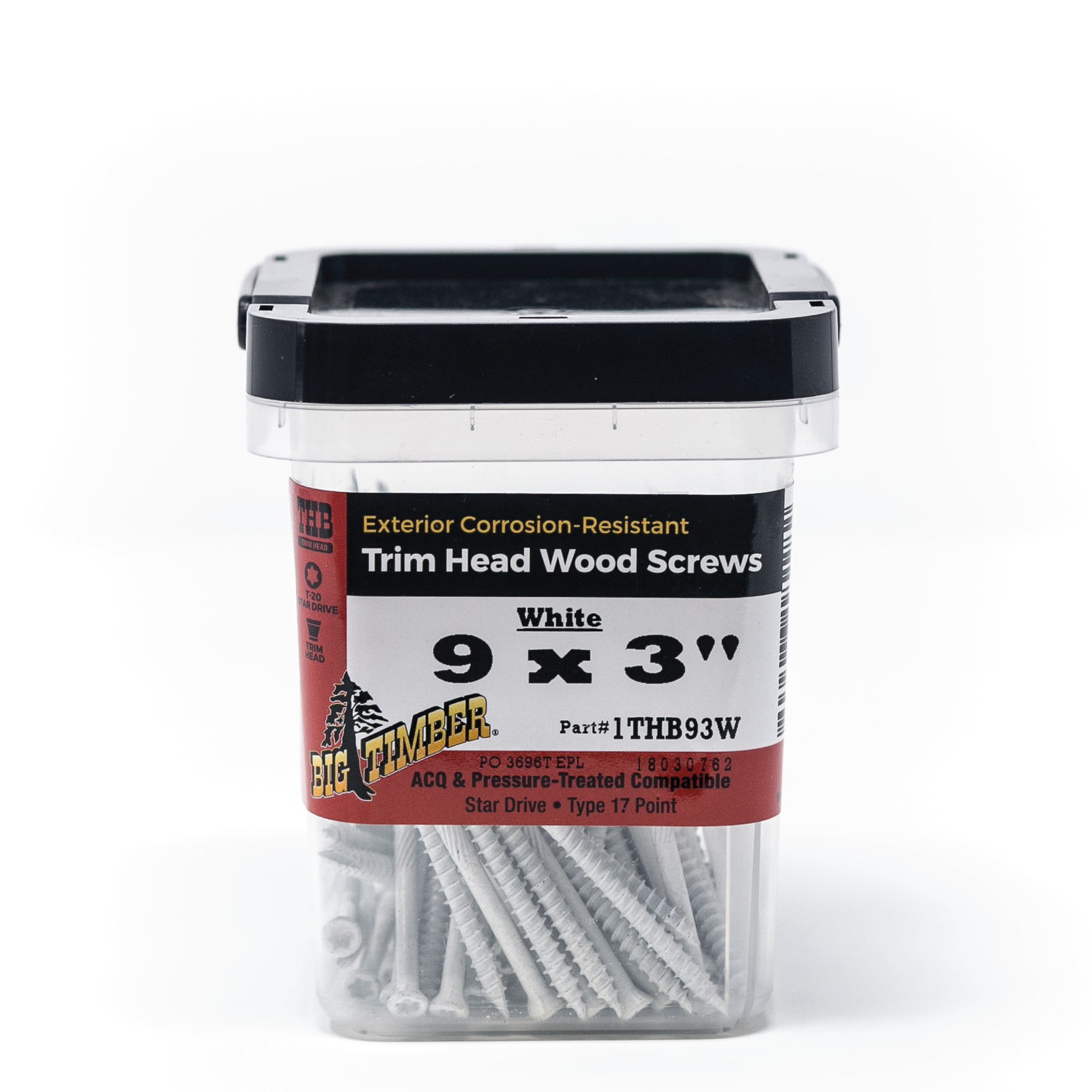 Big Timber No. 9 X 3 in. L Star White Wood Screws 1 lb 84 pk - Jamoozus
