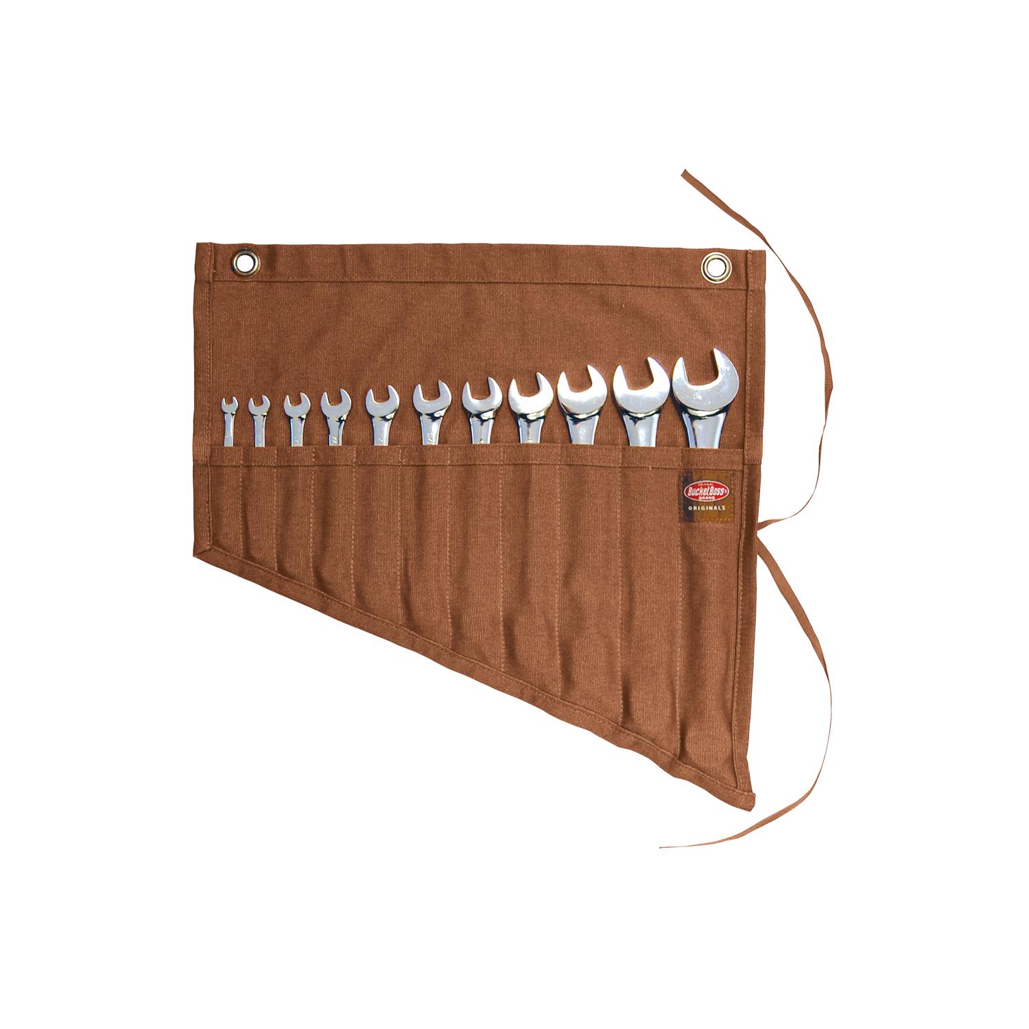 Bucket Boss 17.5 in. H Canvas Wrench Roll Up 11 pocket Brown 1 pc - Jamoozus
