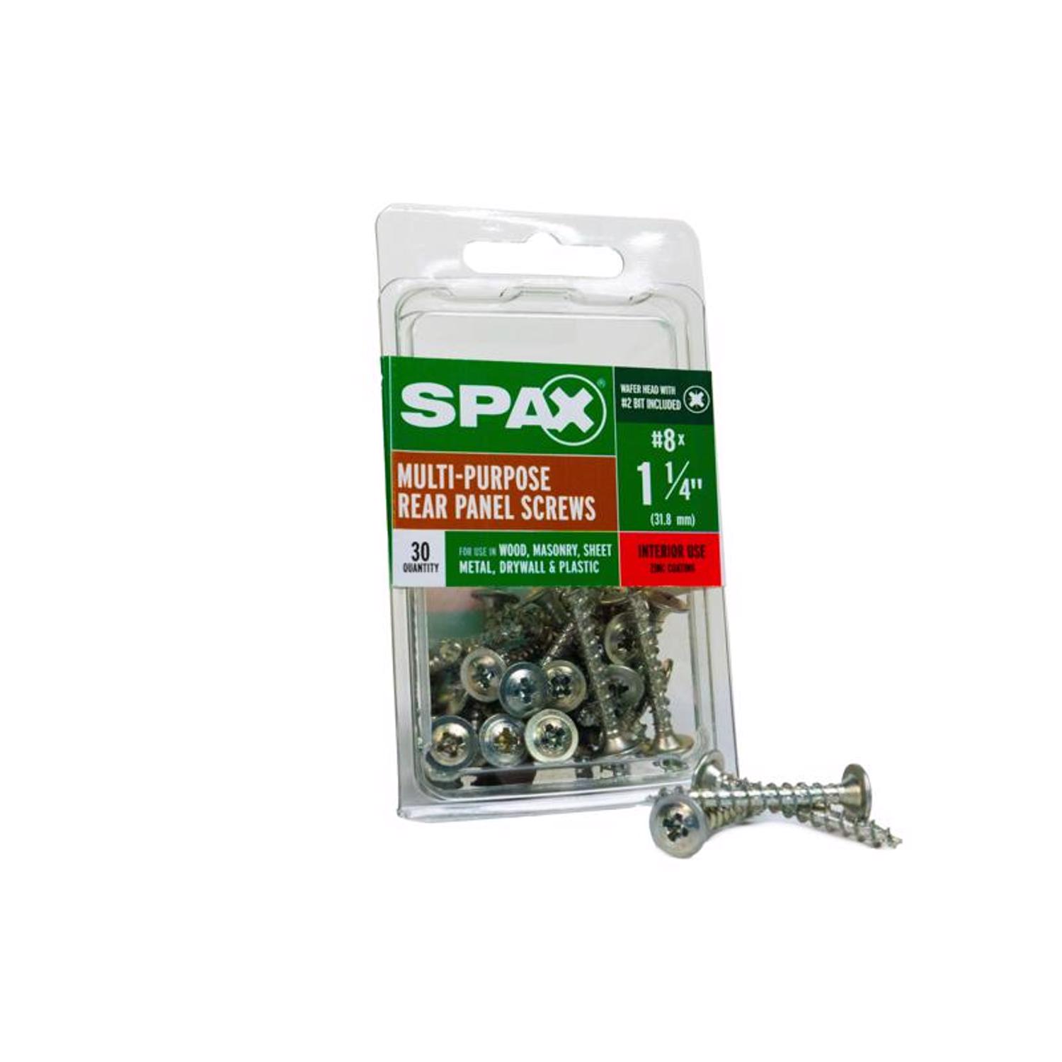 SPAX No. 8 X 1-1/4 in. L Phillips/Square Zinc-Plated Multi-Material Screw 30 pk - Jamoozus