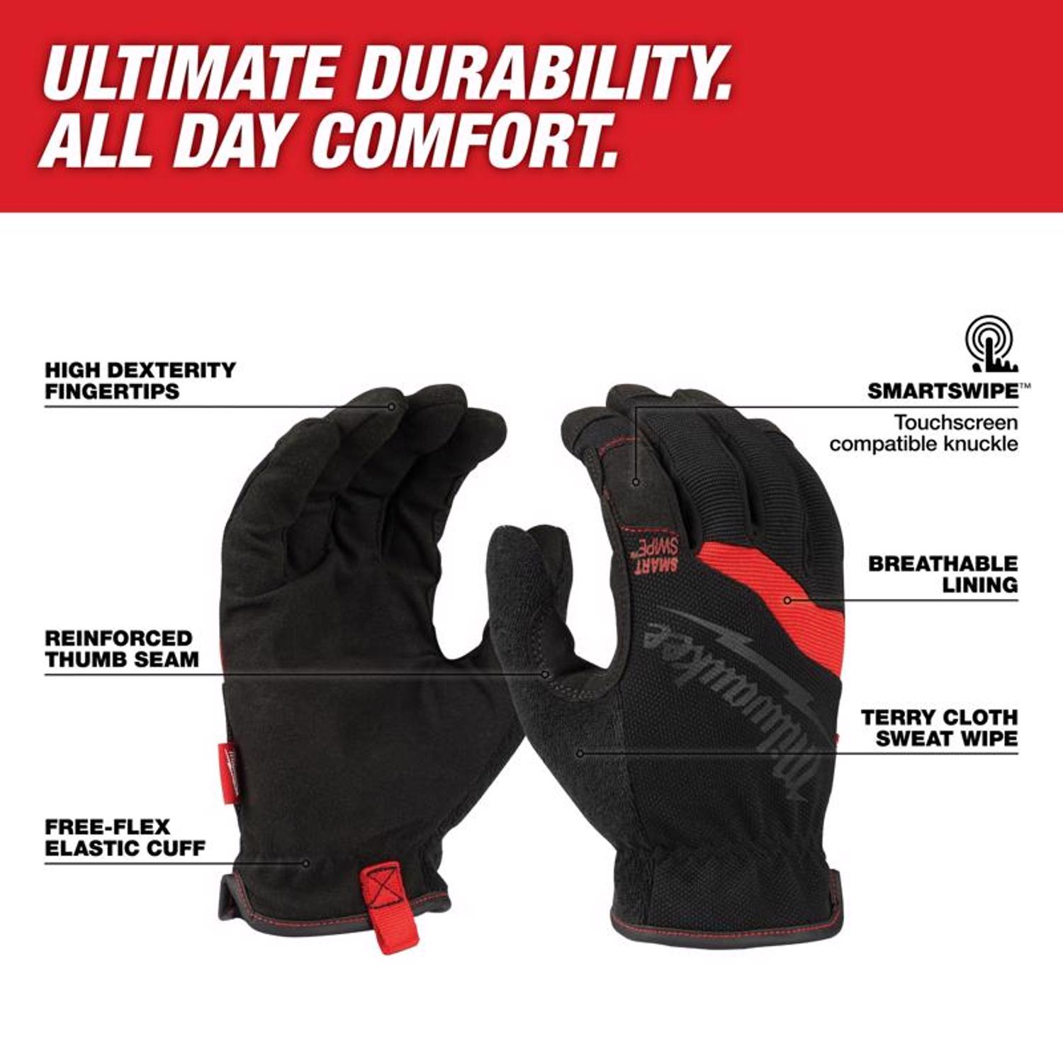 Milwaukee Free-Flex Work Gloves Red M 1 pair - Jamoozus